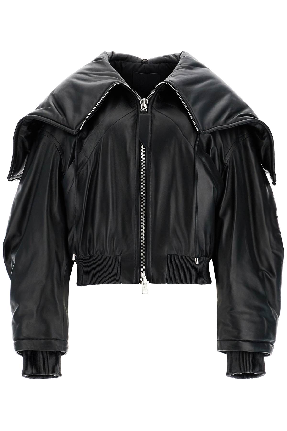 The Attico Oversized Nappa Leather Bomber Jacket with Hood image 0