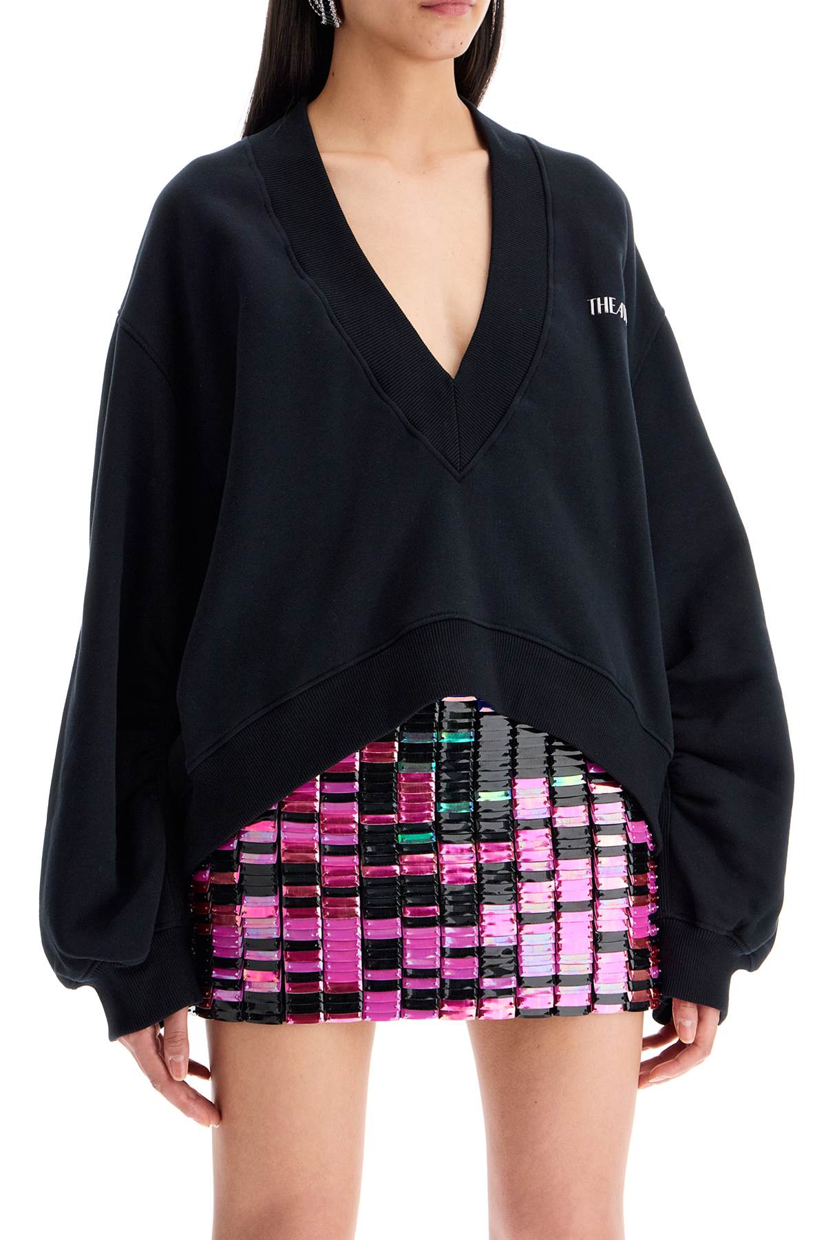 The Attico Oversized V-Neck Sweatshirt image 1