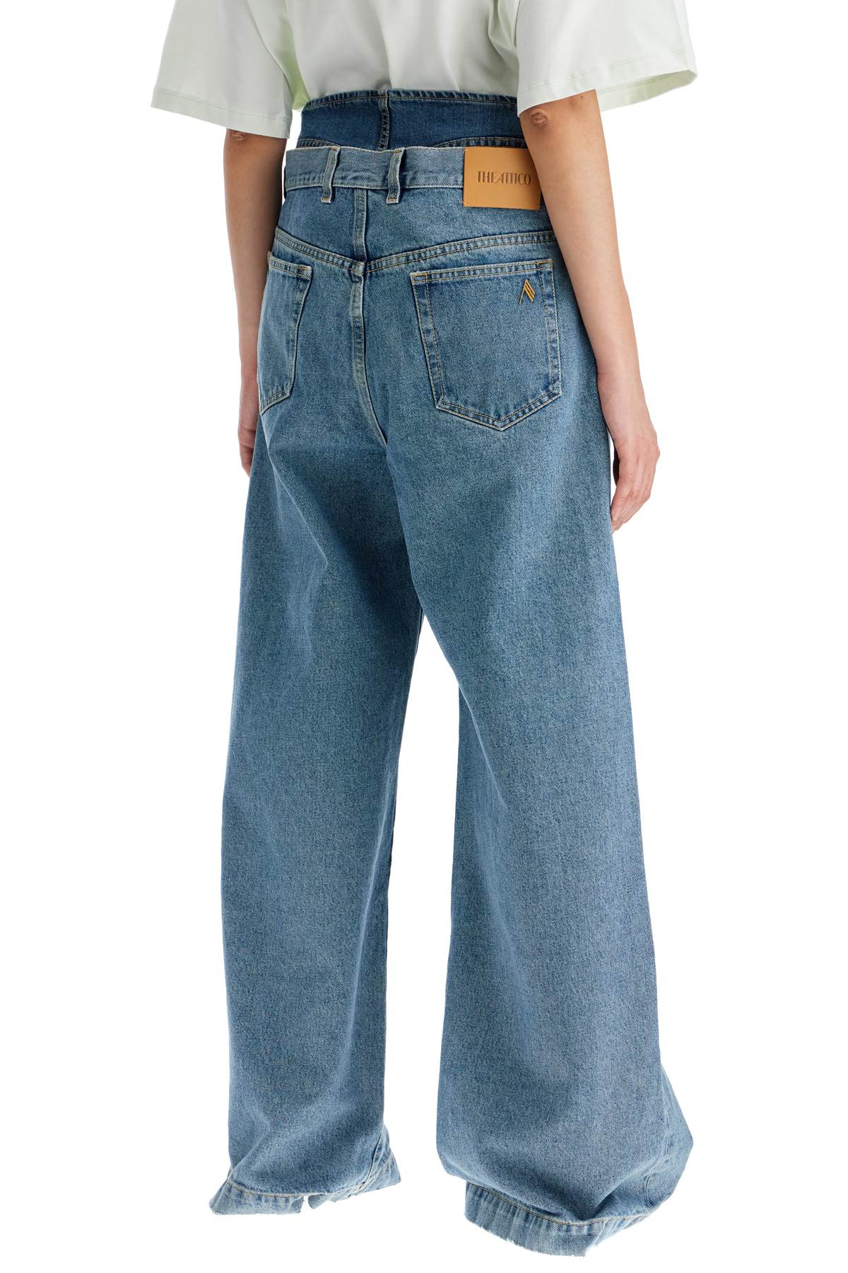 The Attico layered baggy jeans image 2