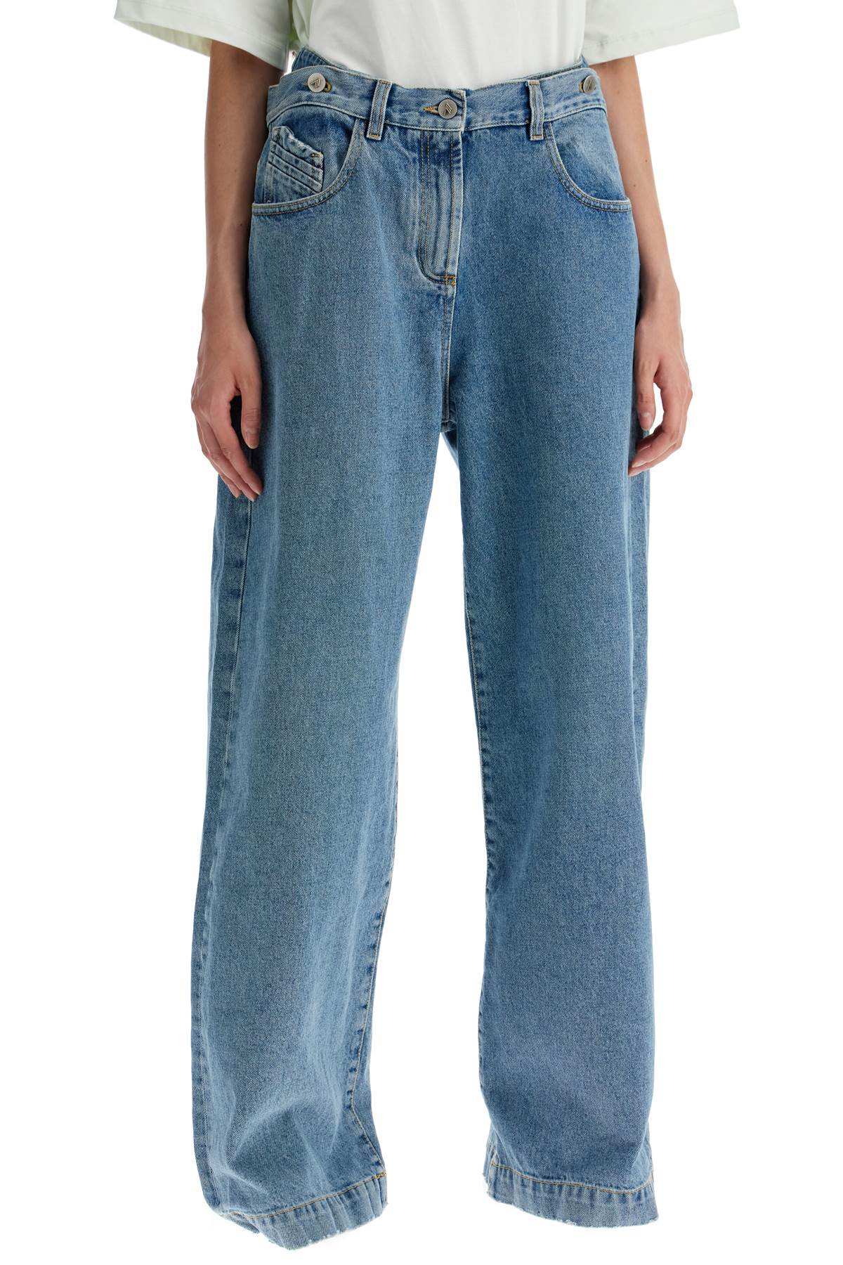 The Attico layered baggy jeans image 1