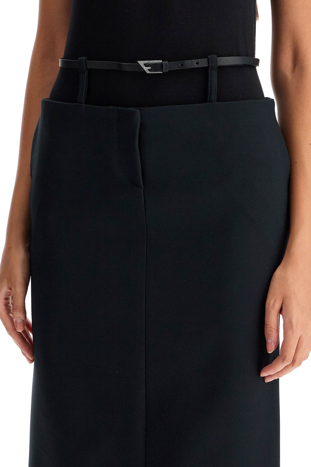 The Attico Stretch Crepe Midi Skirt with Belt image 3