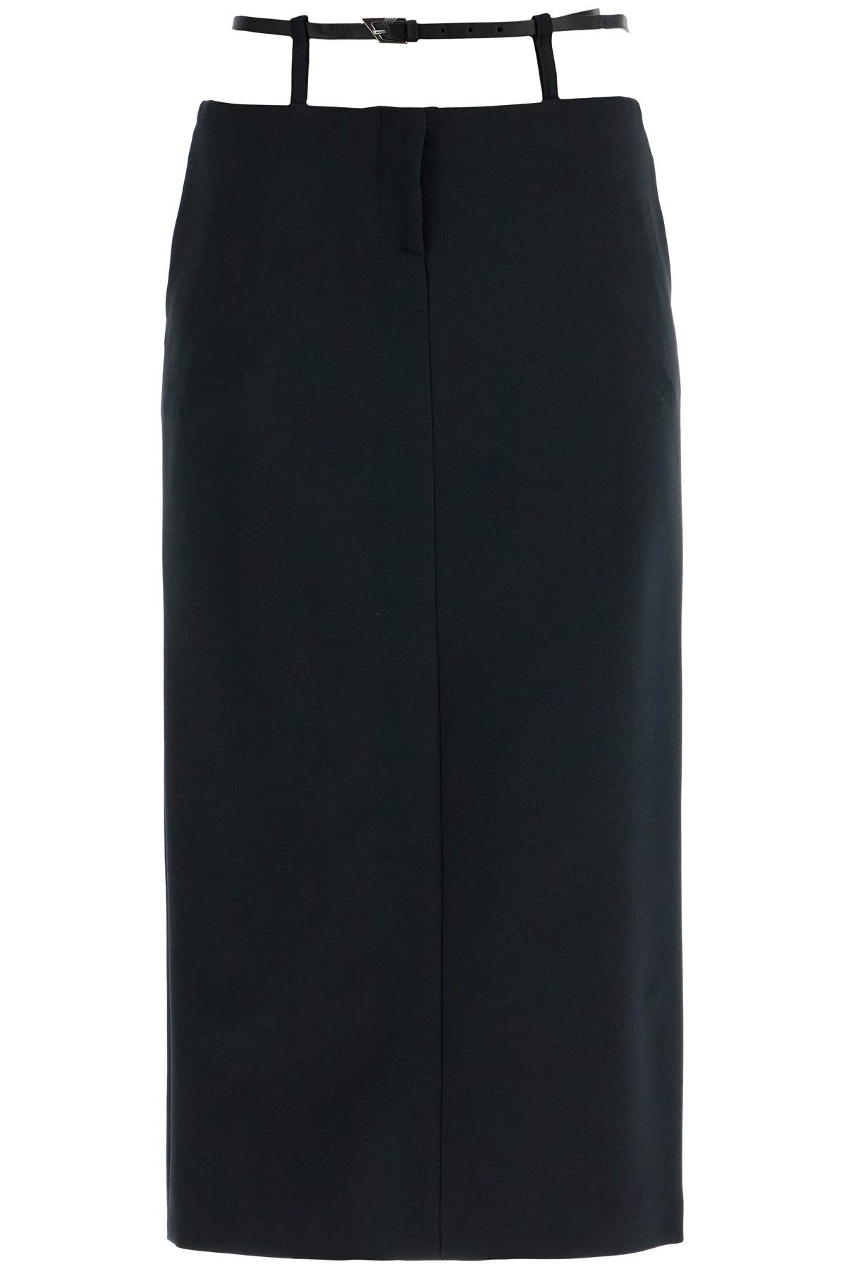 The Attico Stretch Crepe Midi Skirt with Belt image 0