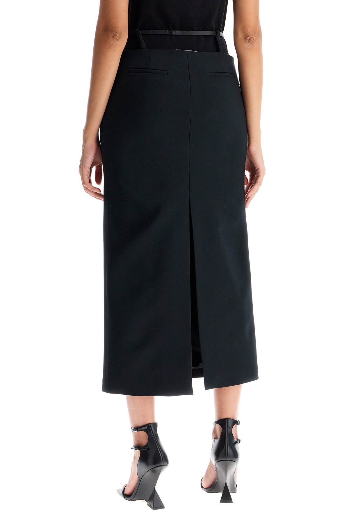 The Attico Stretch Crepe Midi Skirt with Belt image 2