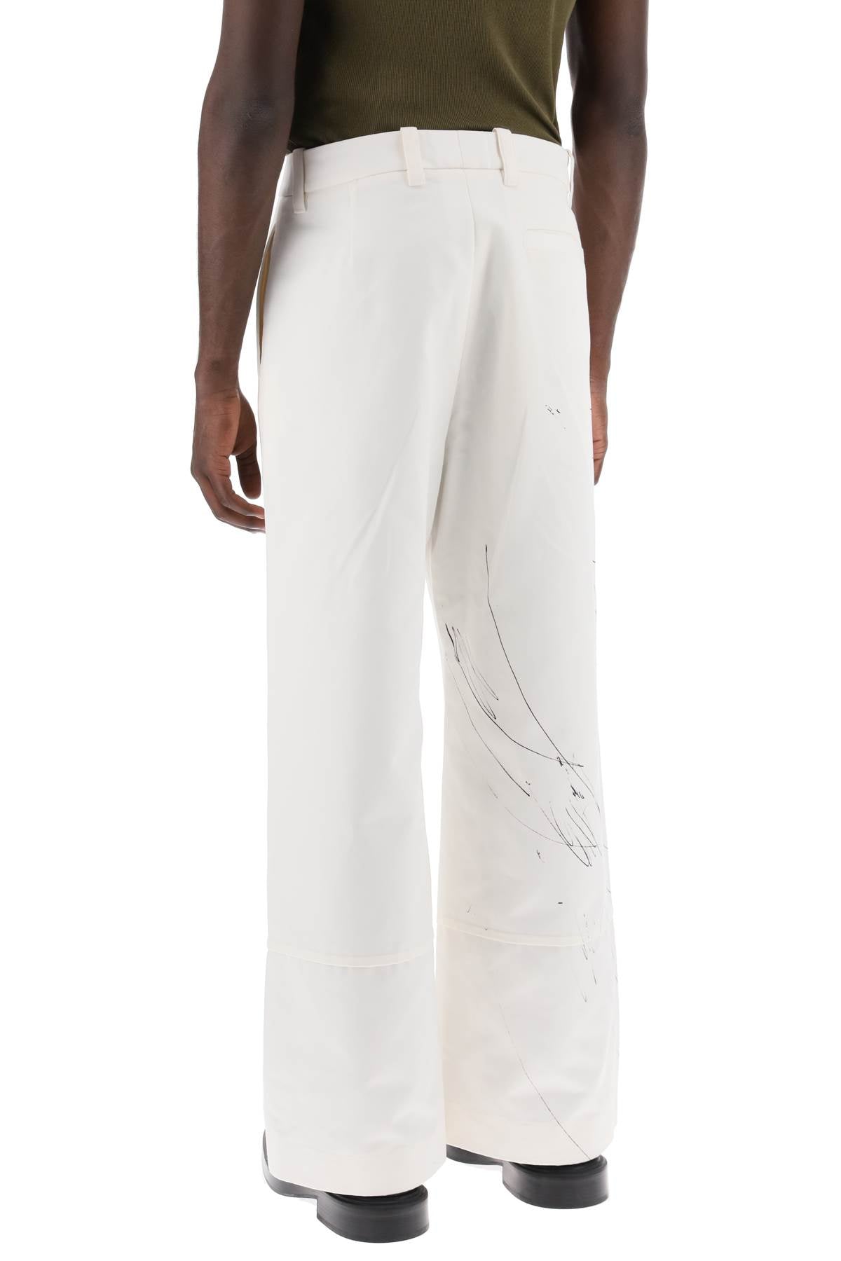 OAMC Scribble Print Wide-Leg Organic Cotton Twill Pants image 2