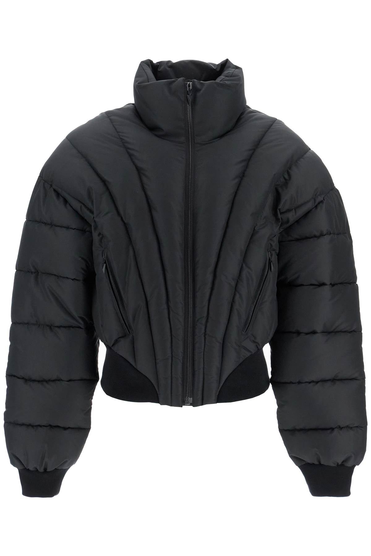 Mugler Chevron Quilted Cropped Bomber Jacket image 0