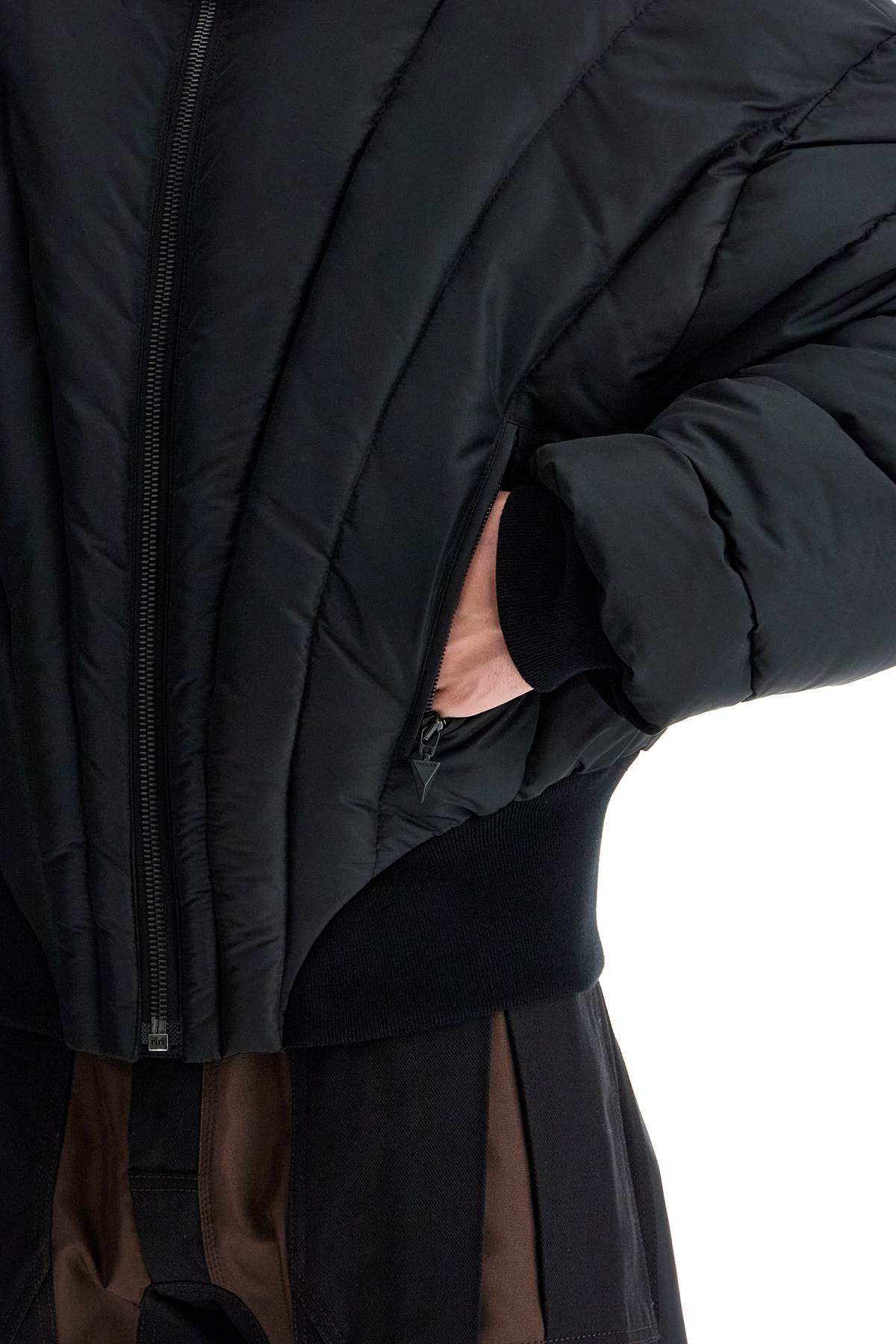 Mugler Chevron Quilted Cropped Bomber Jacket image 3