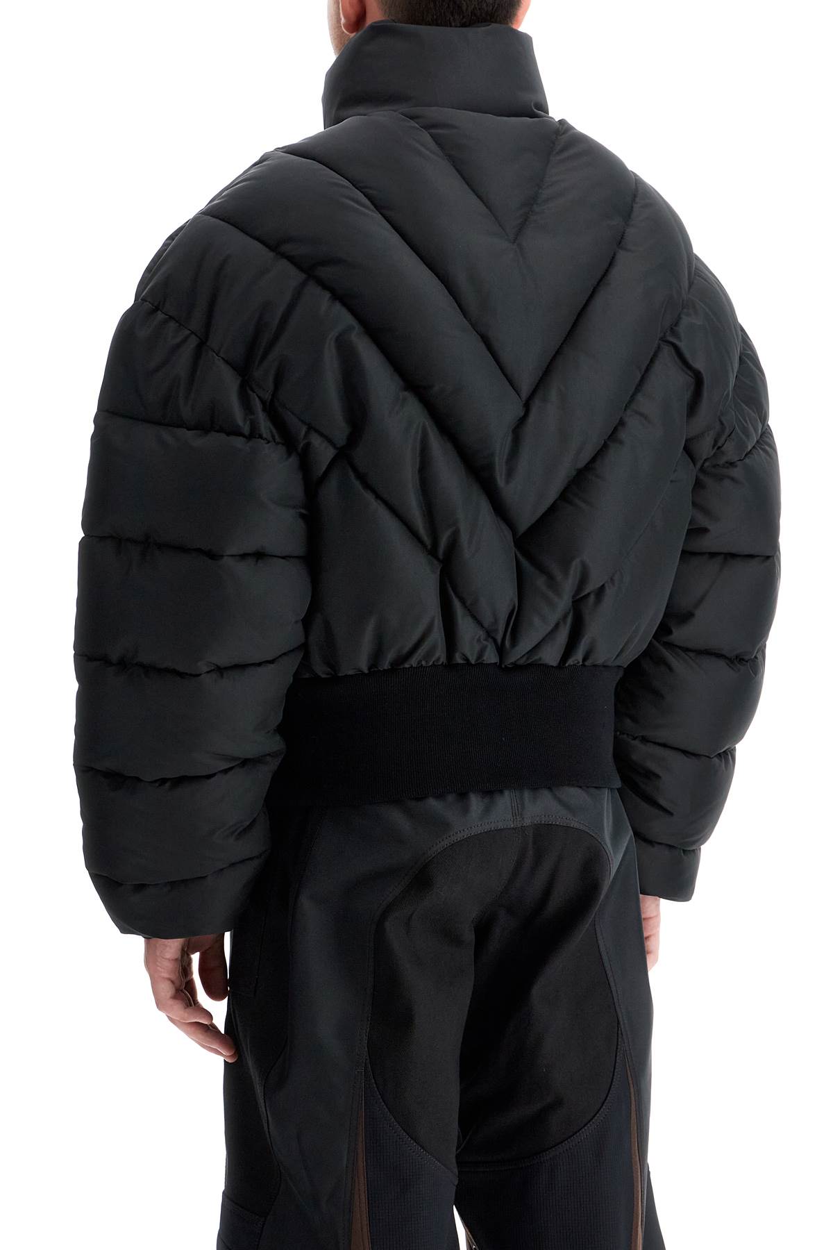 Mugler Chevron Quilted Cropped Bomber Jacket image 2