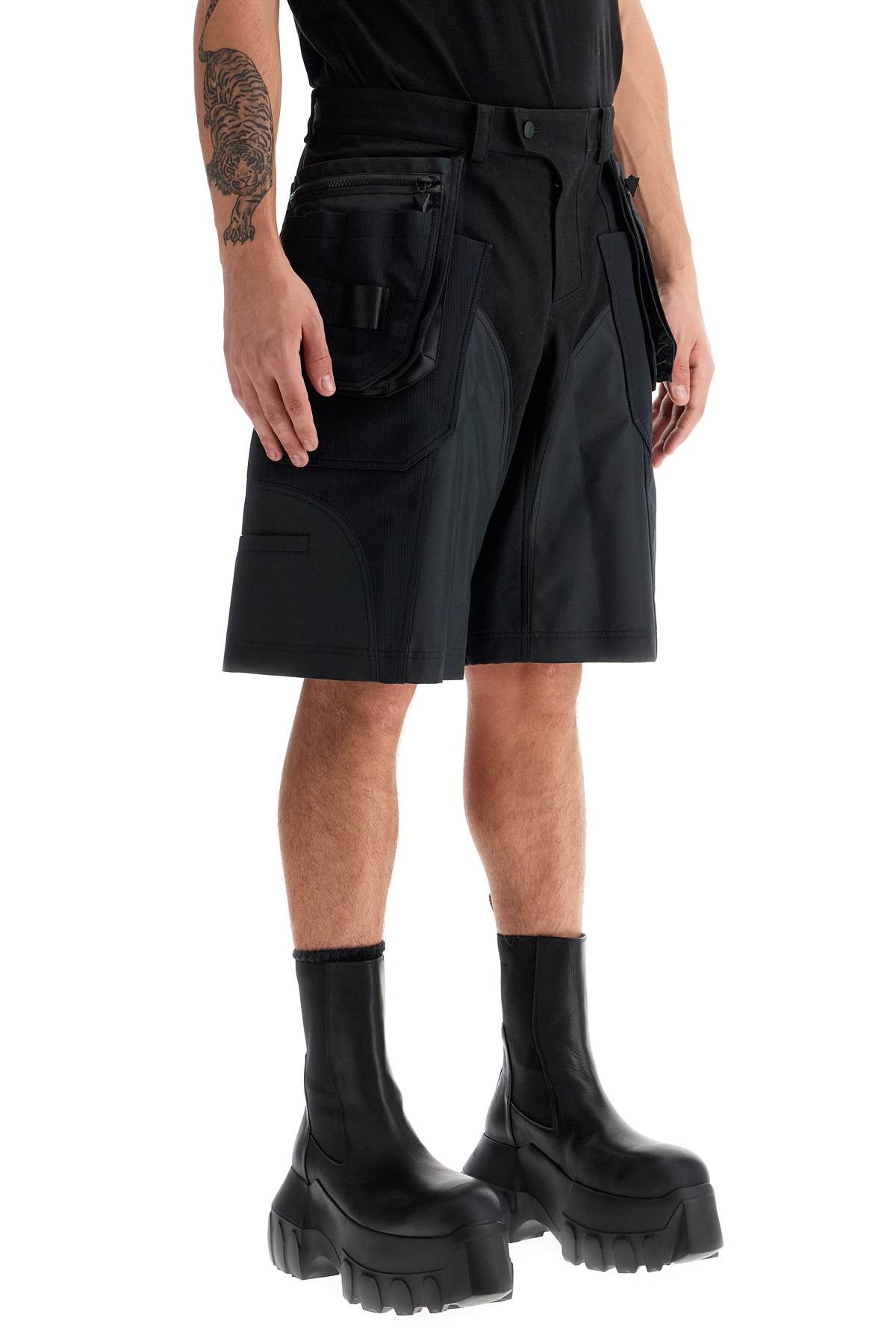 Mugler Bi-Material Cargo Bermuda Shorts image 1