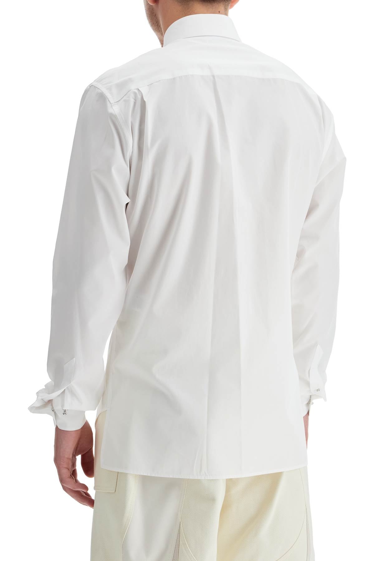 Mugler Men's Cotton Poplin Shirt with Asymmetrical Hem image 2