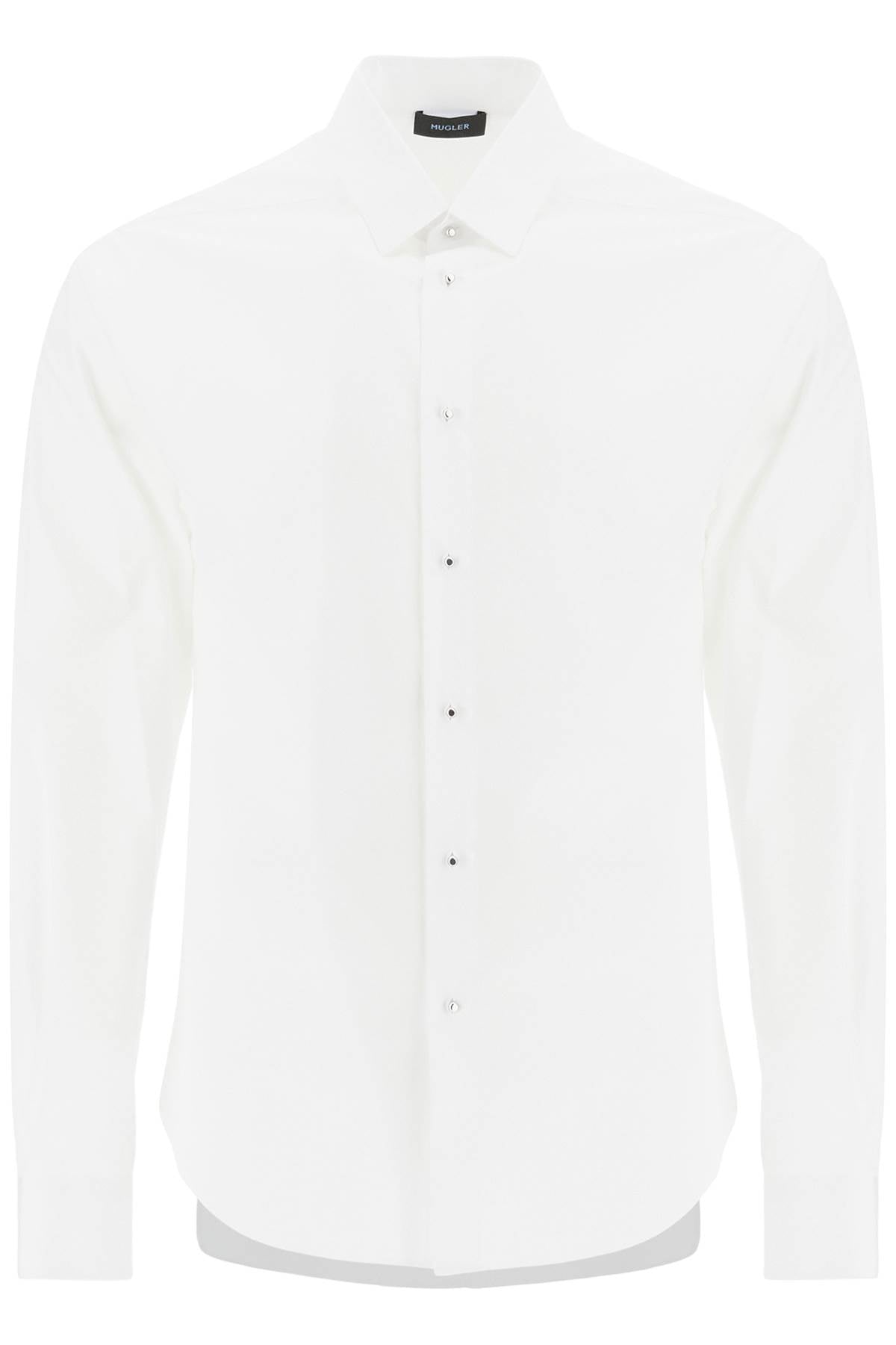 Mugler Men's Cotton Poplin Shirt with Asymmetrical Hem image 0