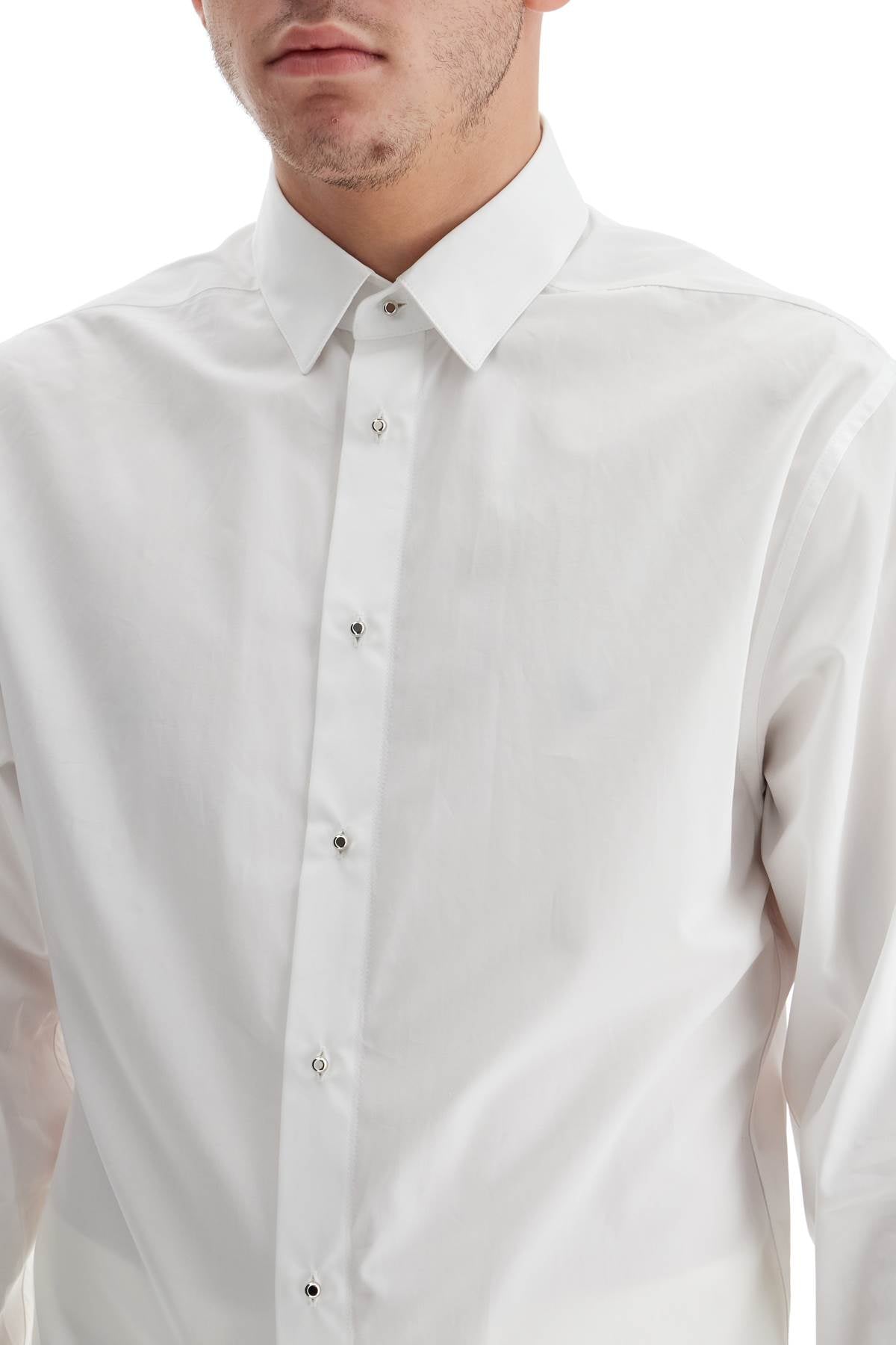 Mugler Men's Cotton Poplin Shirt with Asymmetrical Hem image 3