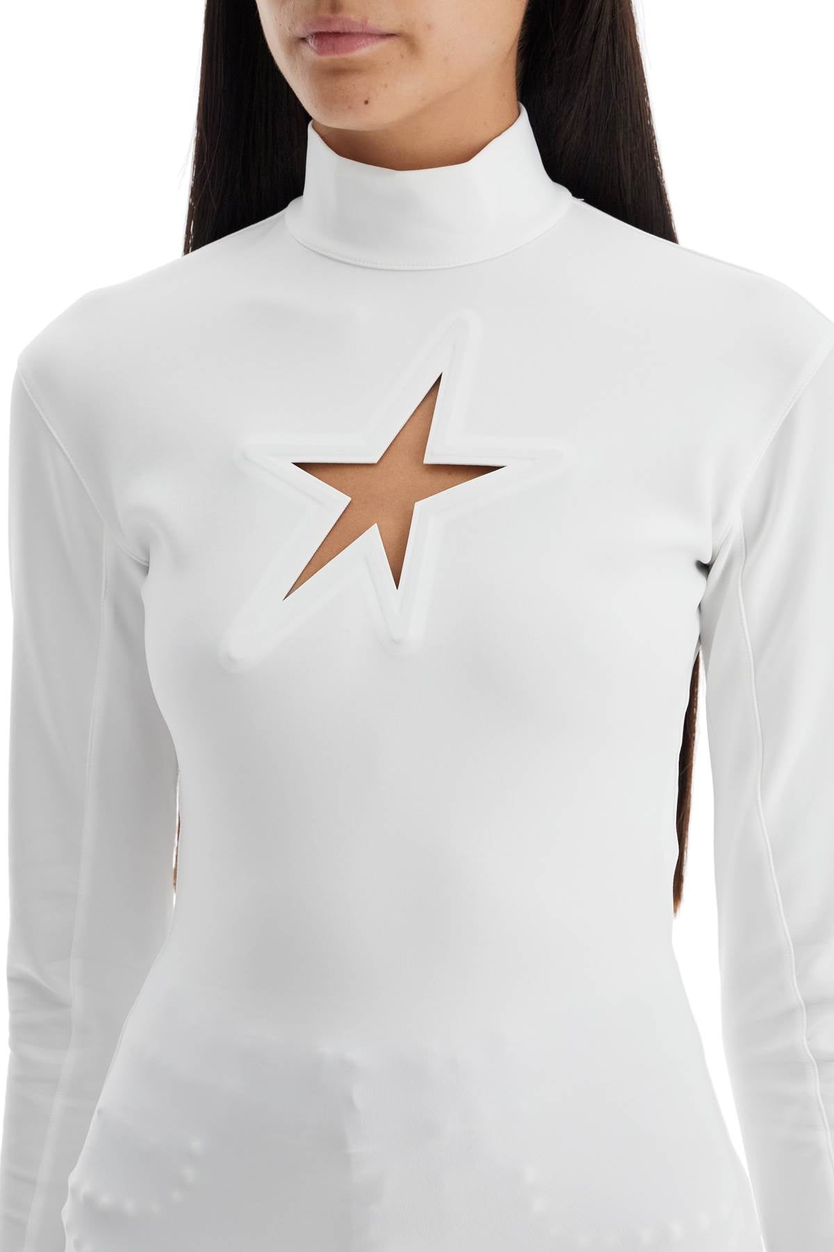 Mugler Long Sleeve Star Cutout Fitted Top image 3