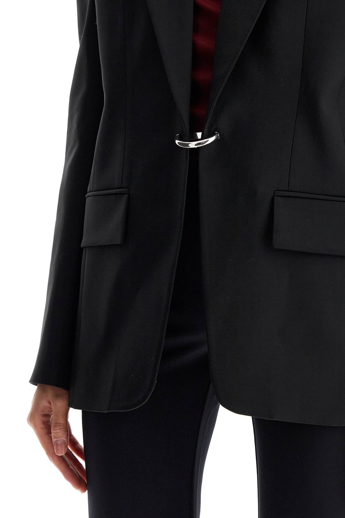 Mugler Single-Breasted Piercing Wool Jacket image 3