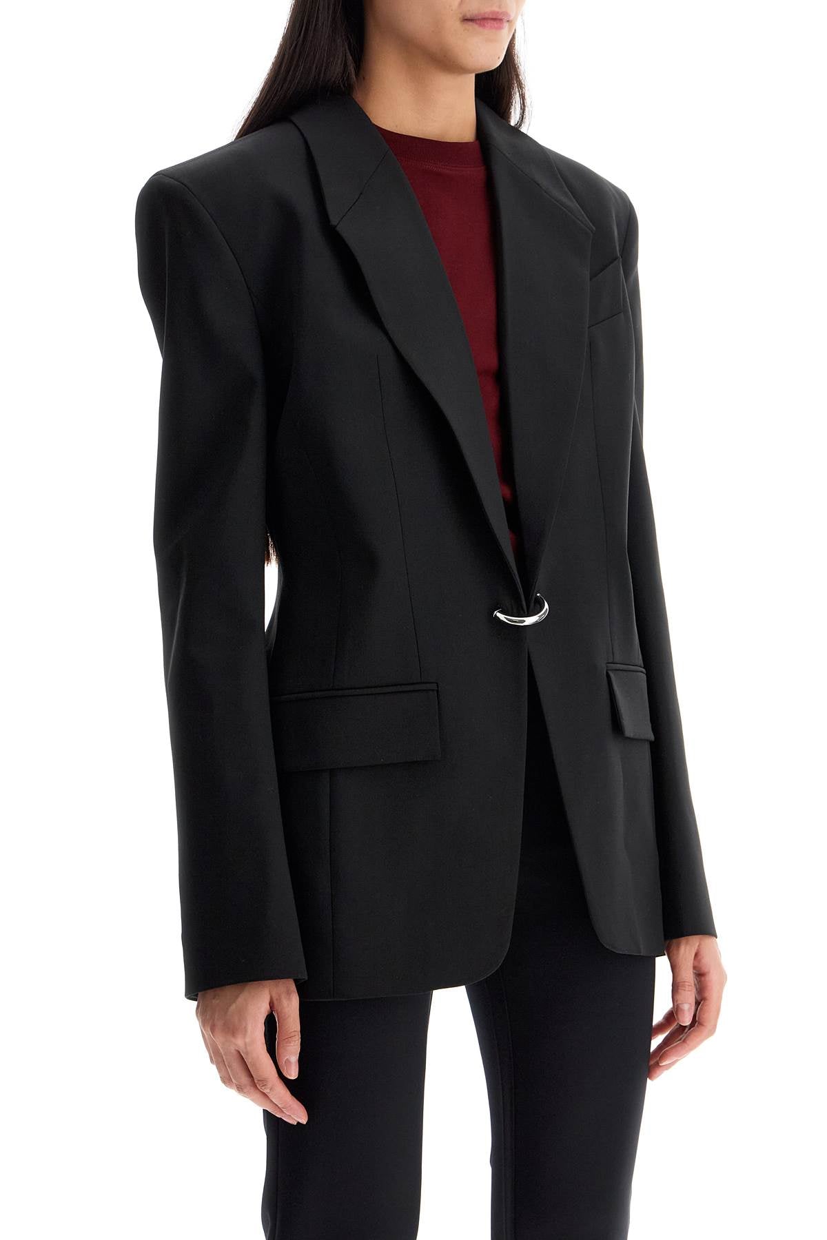 Mugler Single-Breasted Piercing Wool Jacket image 1