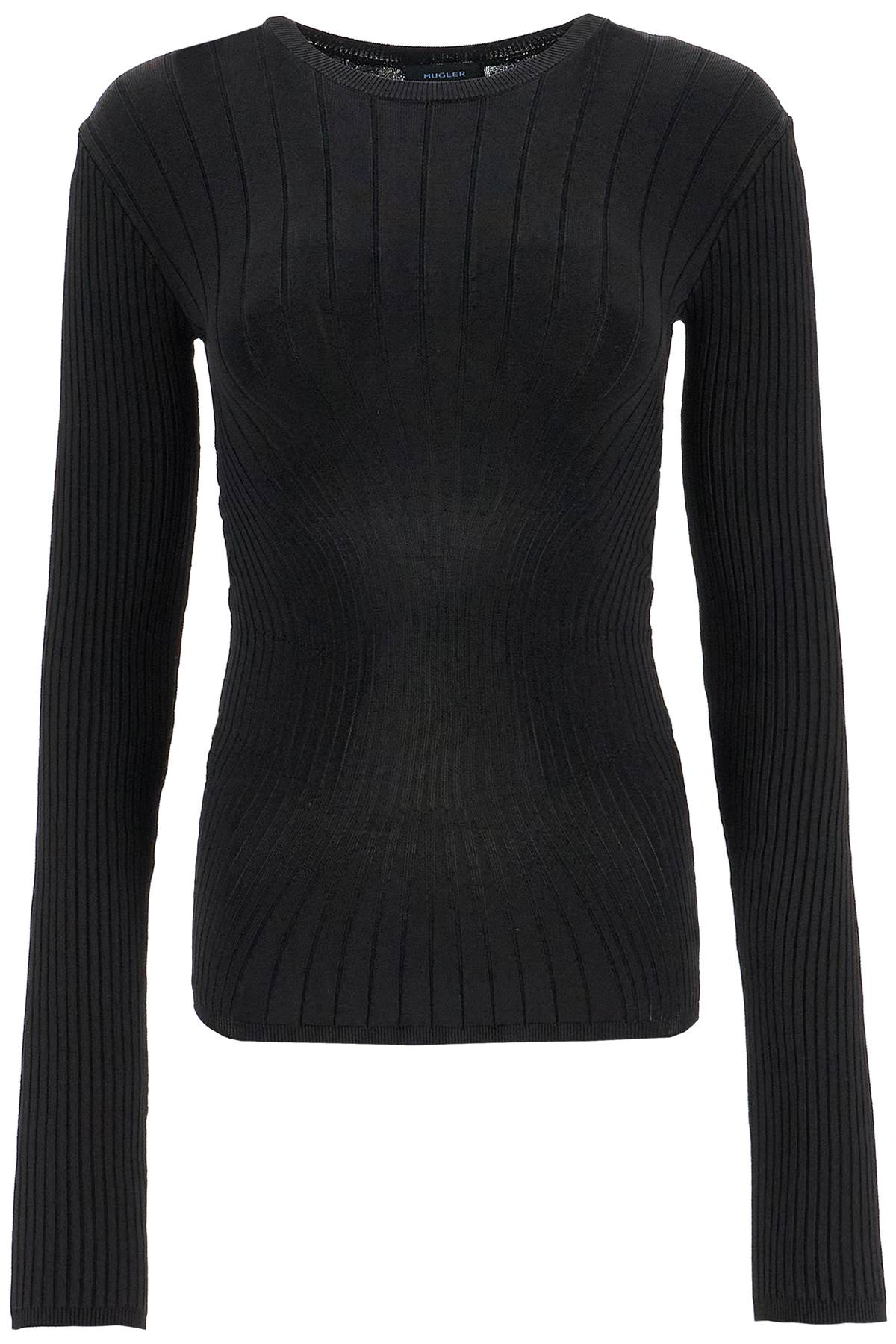 Mugler Ribbed Knit Long Sleeve Top image 0