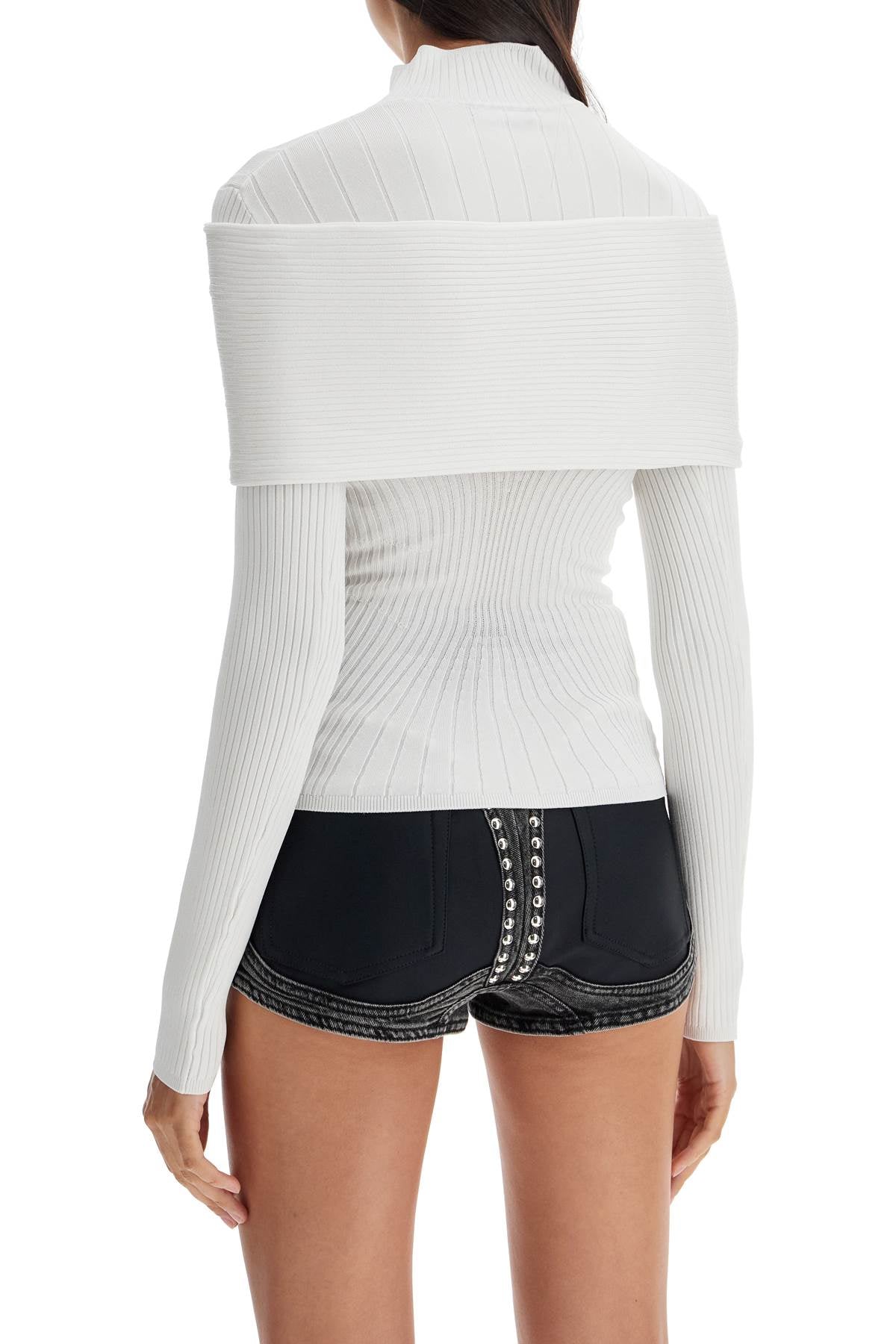 Mugler Long-Sleeve Off-Shoulder Sculpting Top image 2