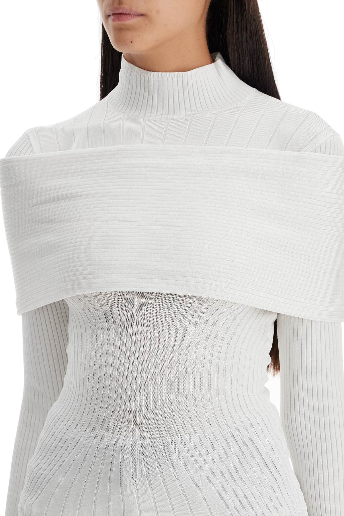 Mugler Long-Sleeve Off-Shoulder Sculpting Top image 3