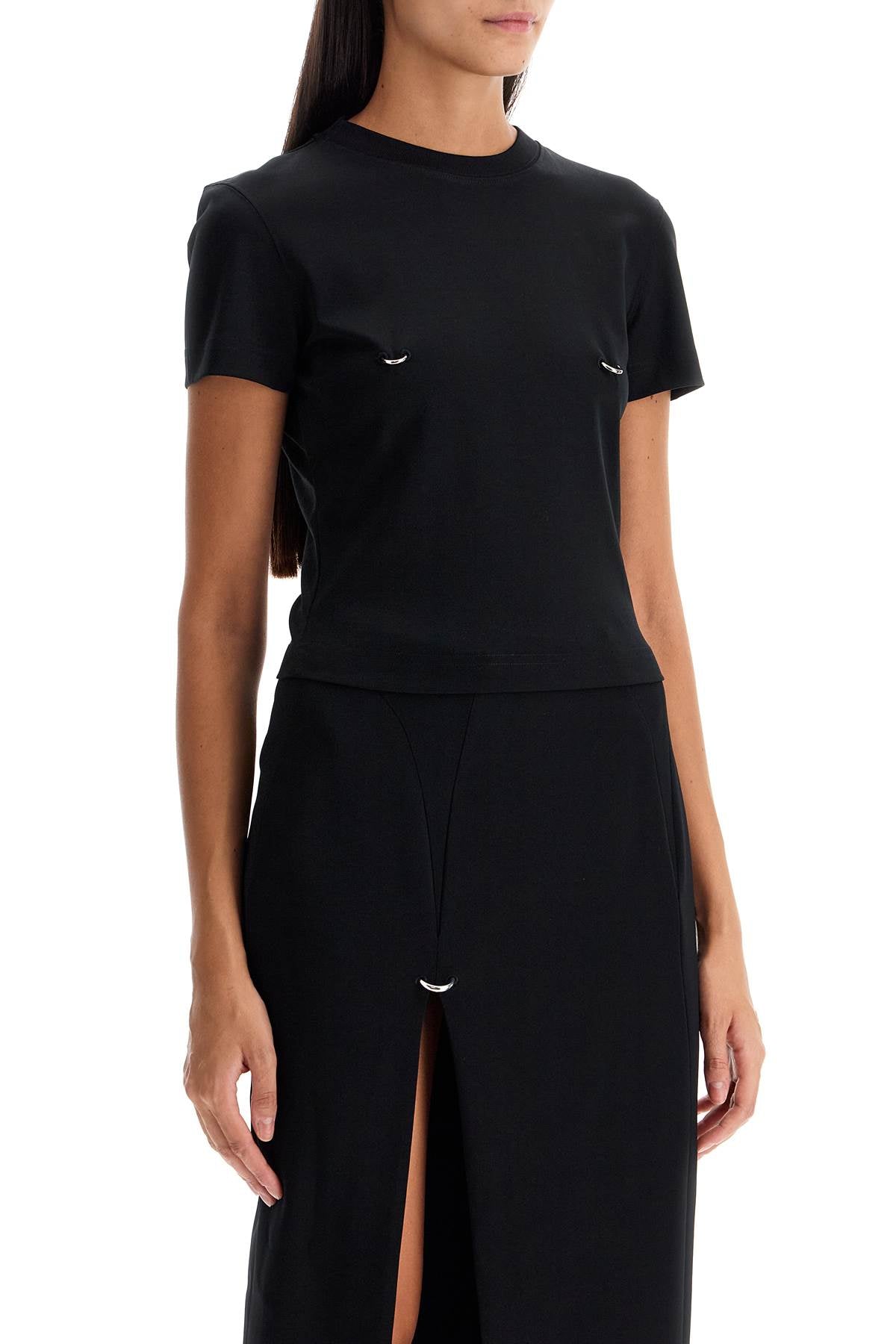 Mugler cropped t-shirt with piercing image 1