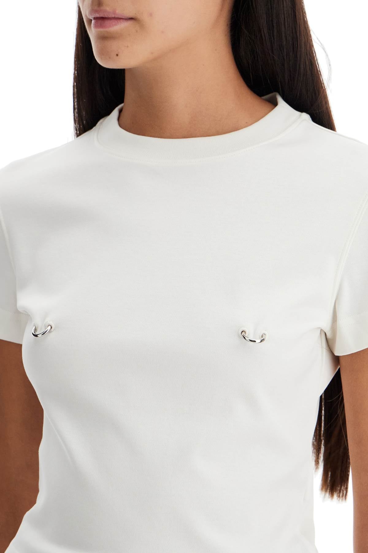 Mugler cropped t-shirt with piercing image 3