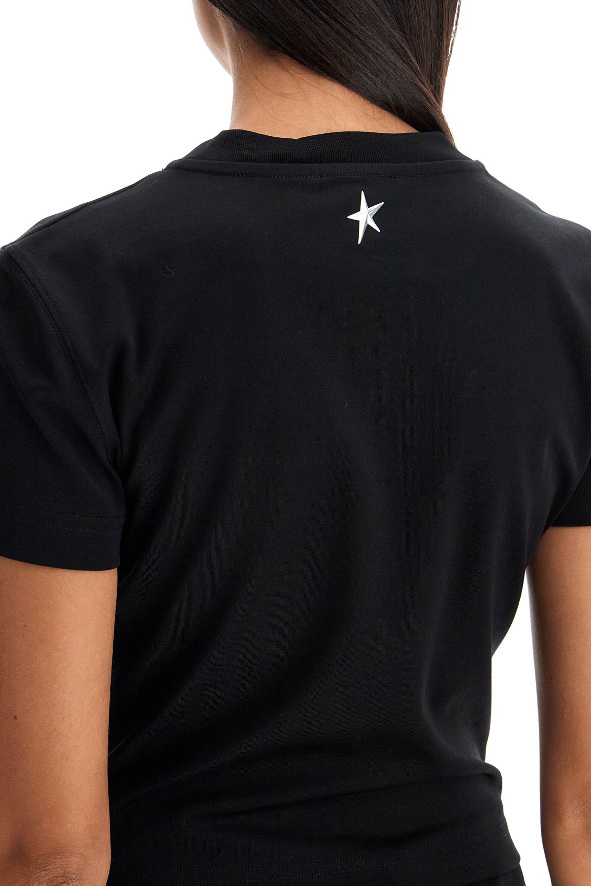 Mugler cropped t-shirt with piercing image 3