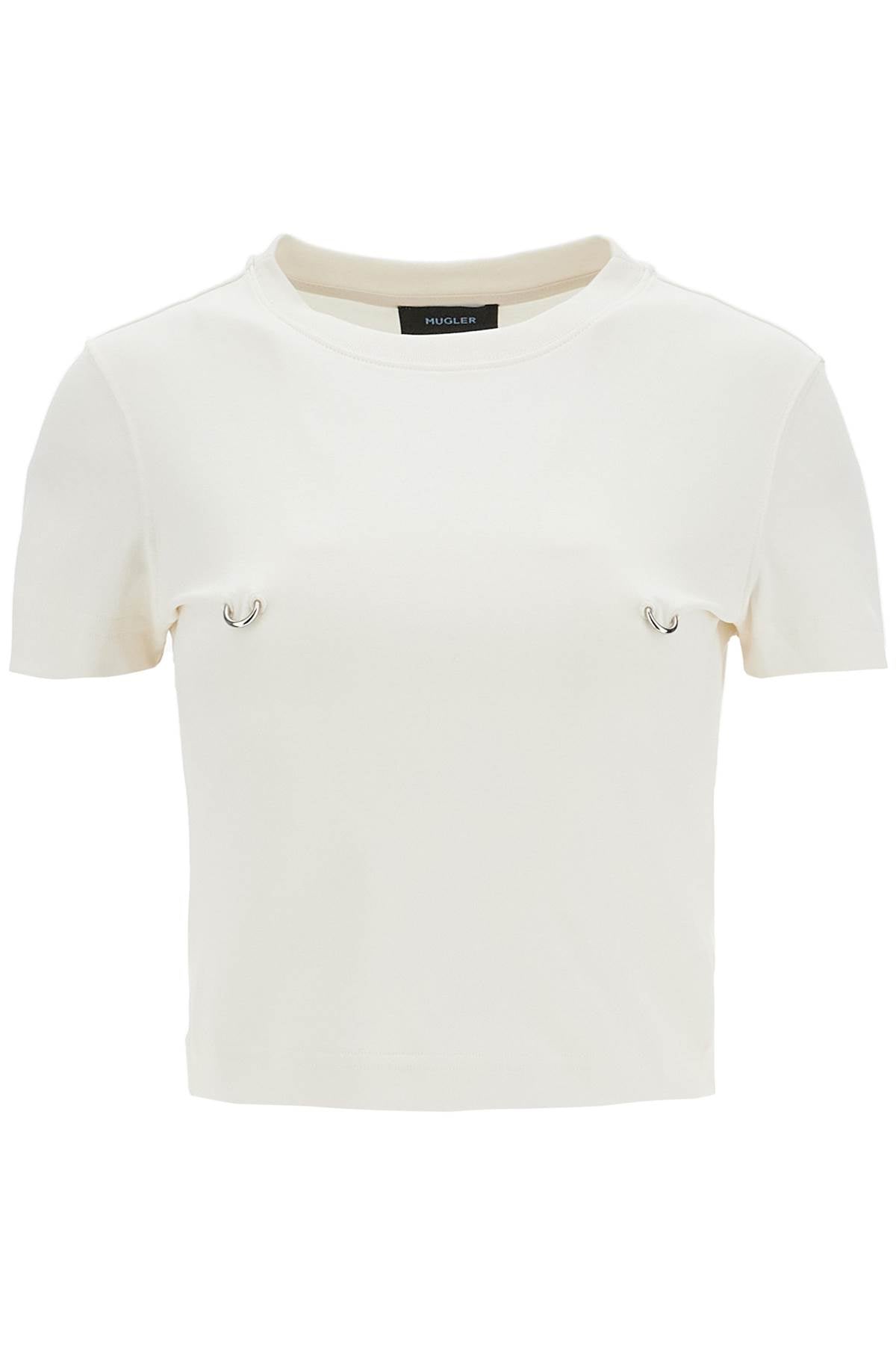 Mugler cropped t-shirt with piercing image 0