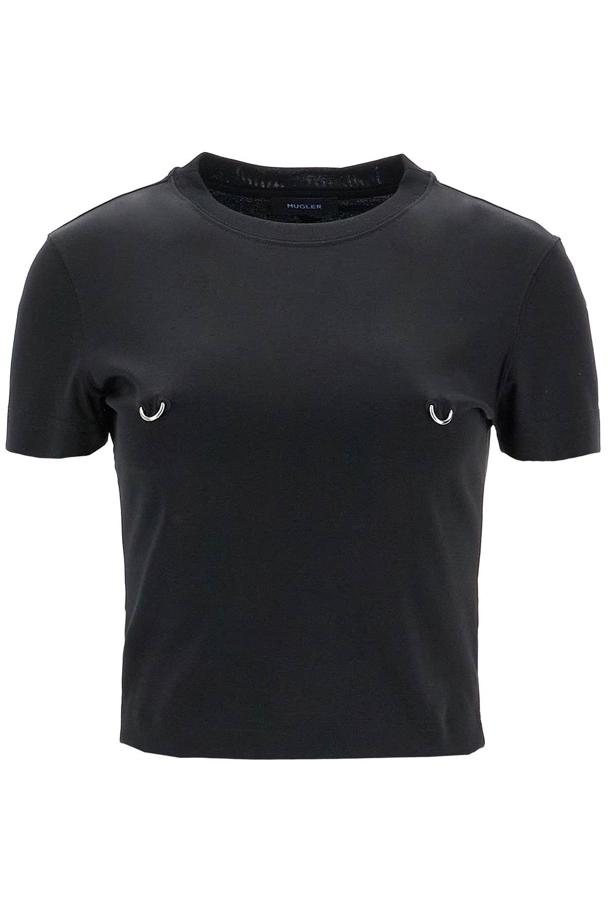 Mugler cropped t-shirt with piercing image 0