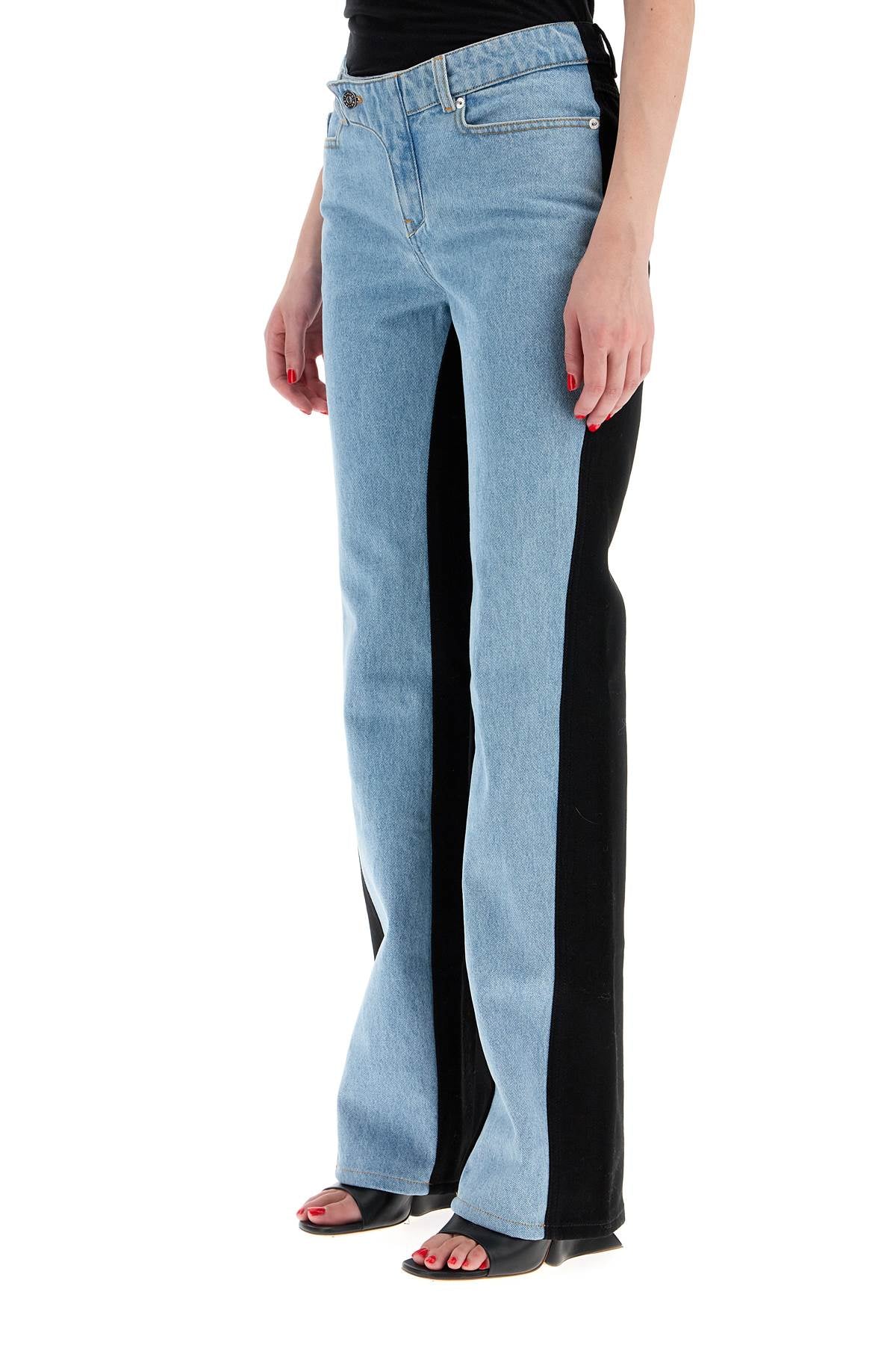 Mugler bicolor straight leg jeans with two image 3