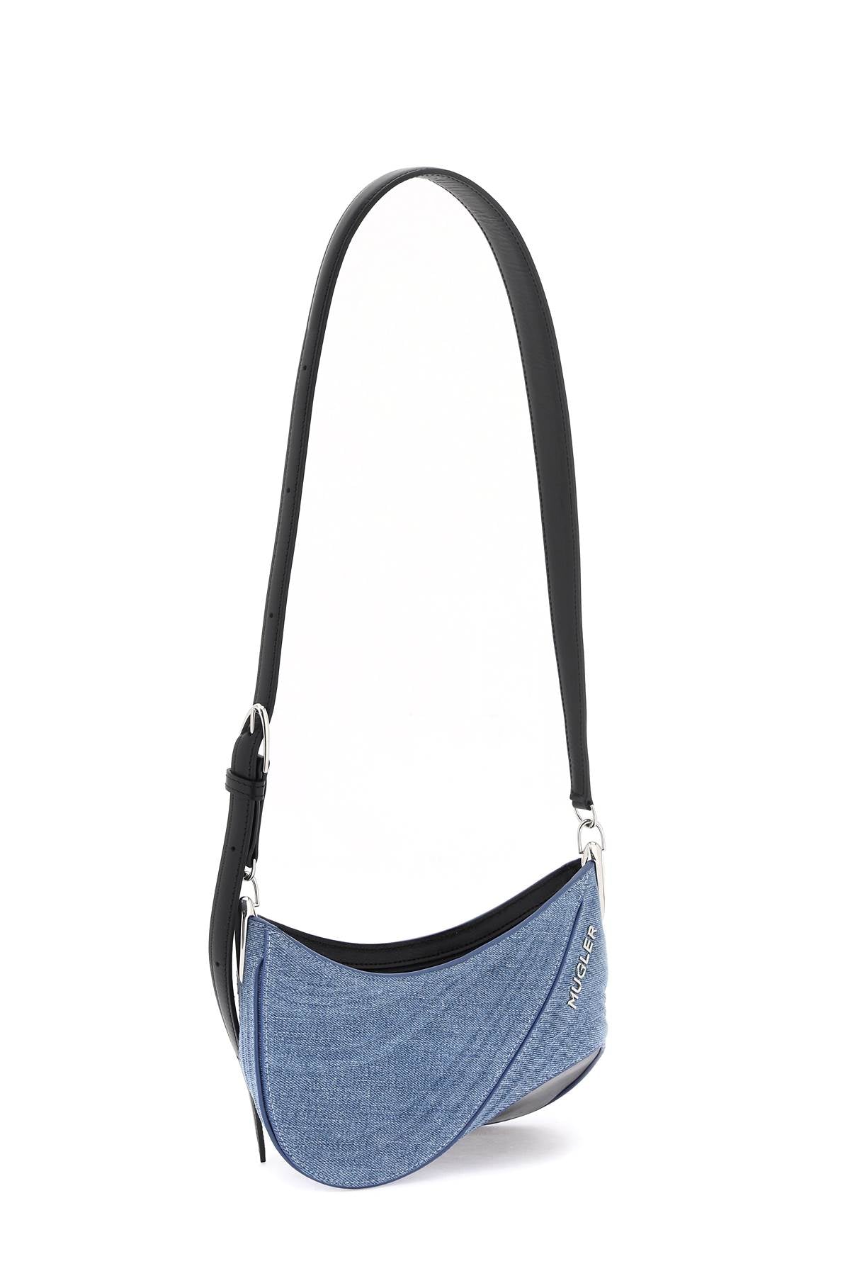 Mugler small denim spiral curve 01 shoulder bag image 2