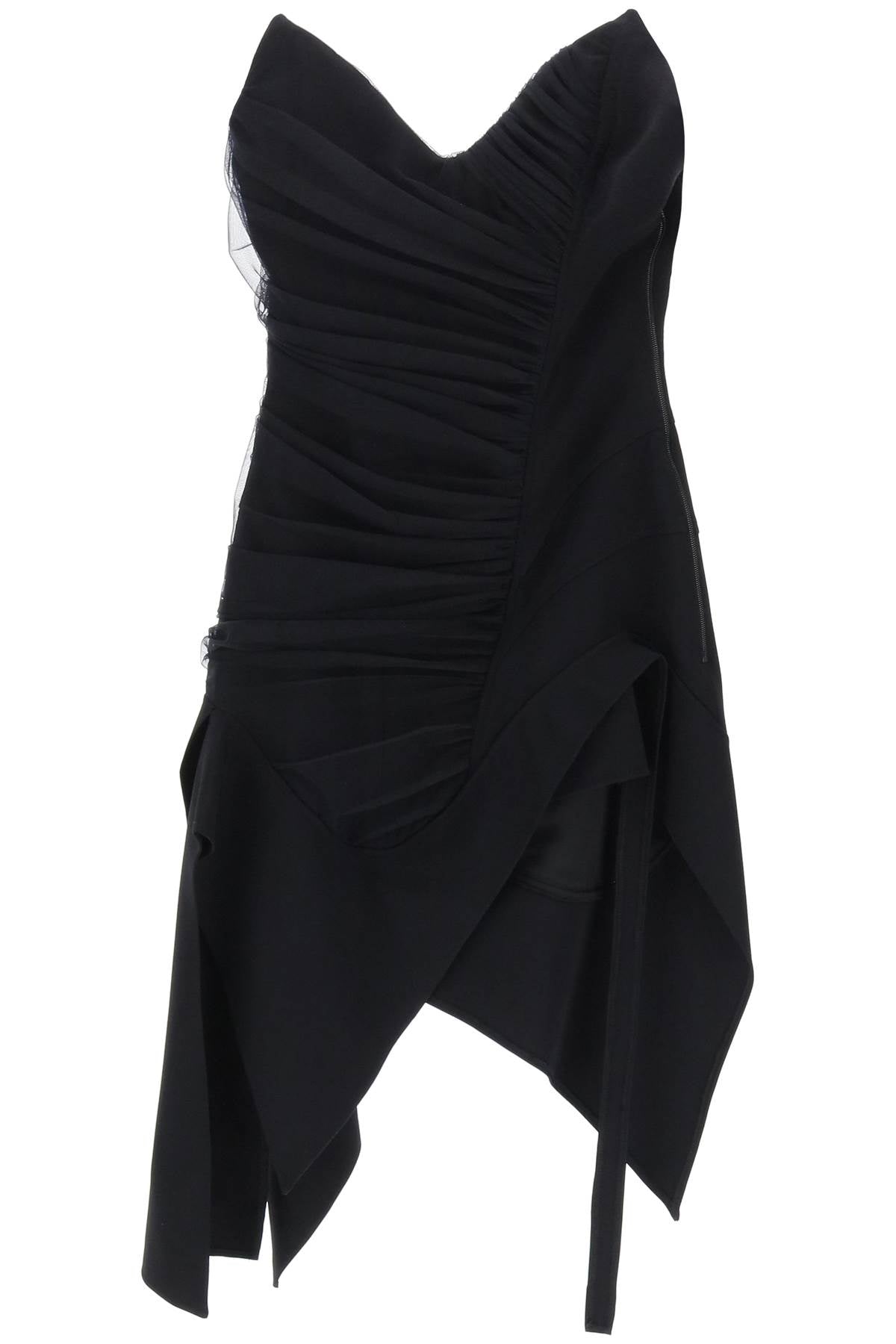 Mugler Asymmetrical Mini Bustier Dress - Black image 0