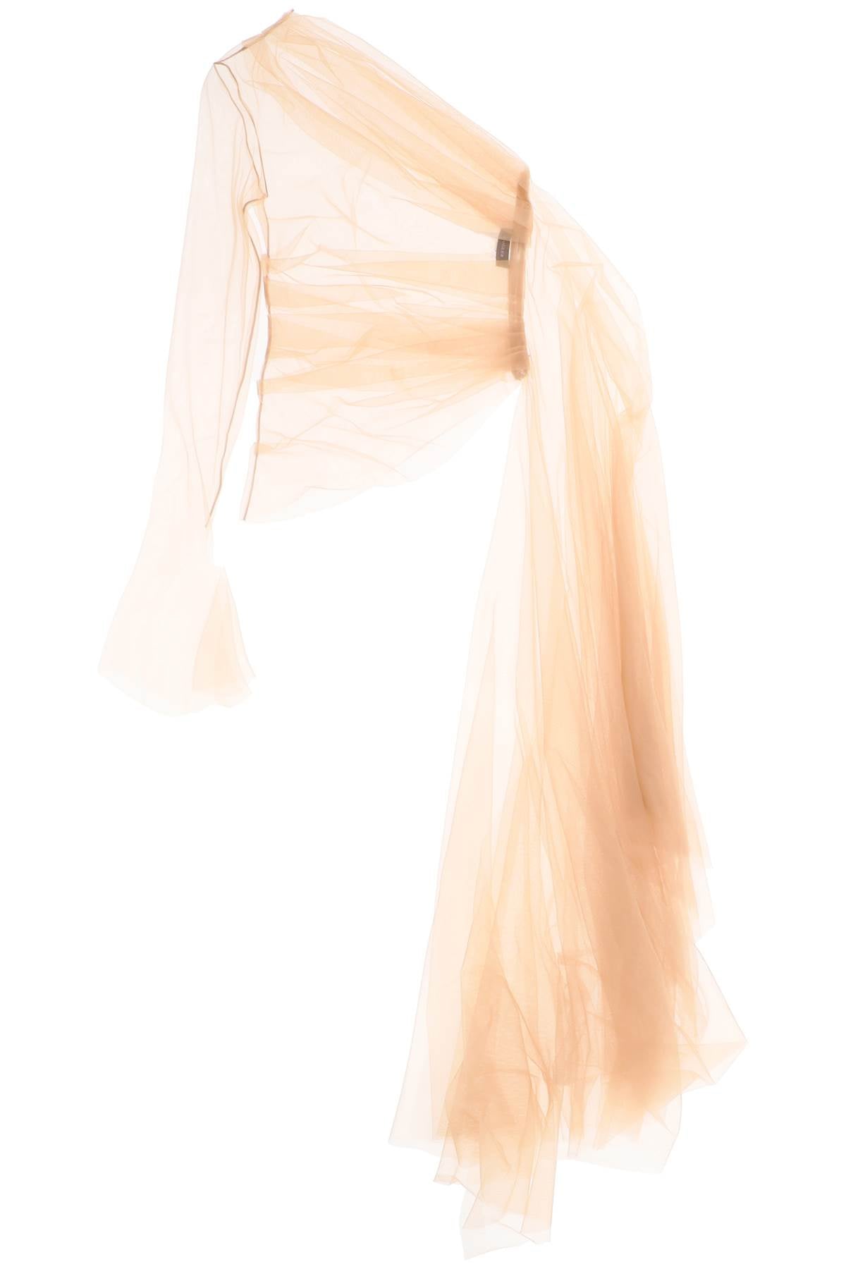 Mugler One-Shoulder Tulle Draped Top image 0