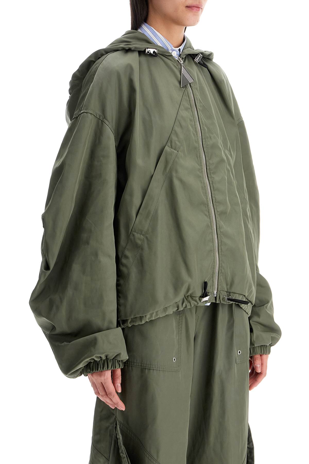 The Attico giubbotto bomber con cappuccio regolabile verde militare image 1