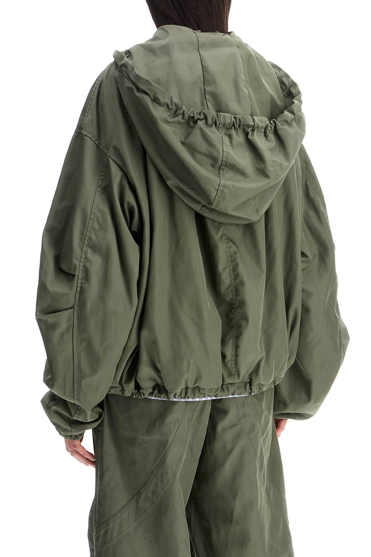 The Attico giubbotto bomber con cappuccio regolabile verde militare image 2