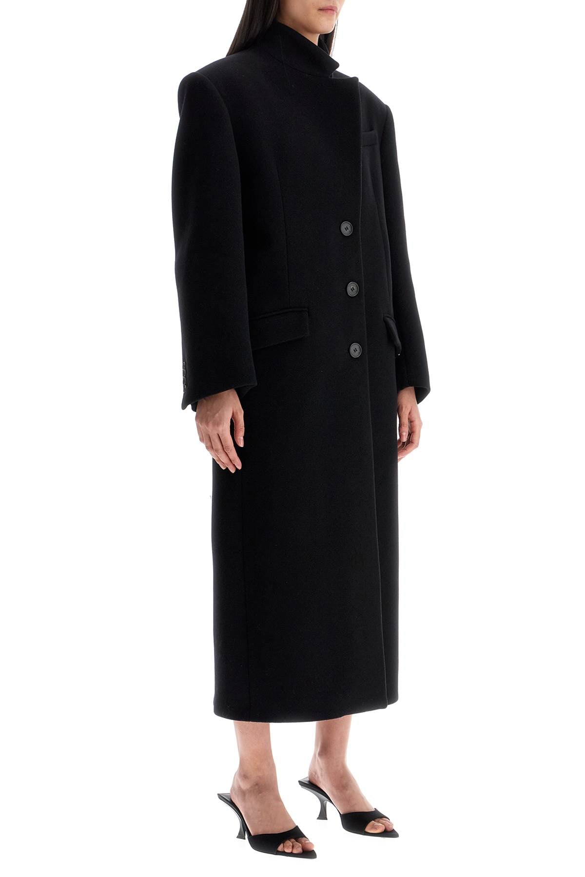 The Attico Asymmetrical Long Wool Coat image 1