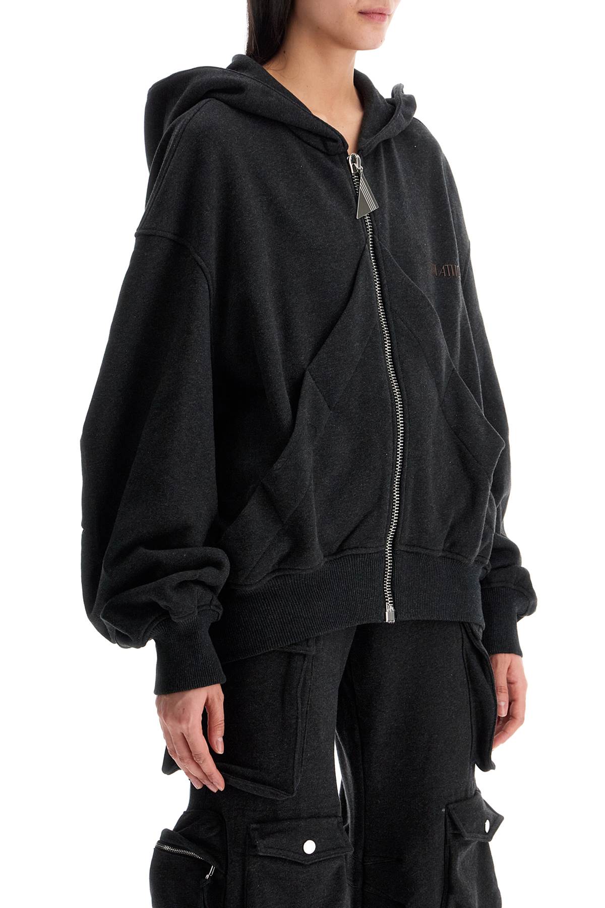 The Attico oversized black gradient zip hoodie image 1