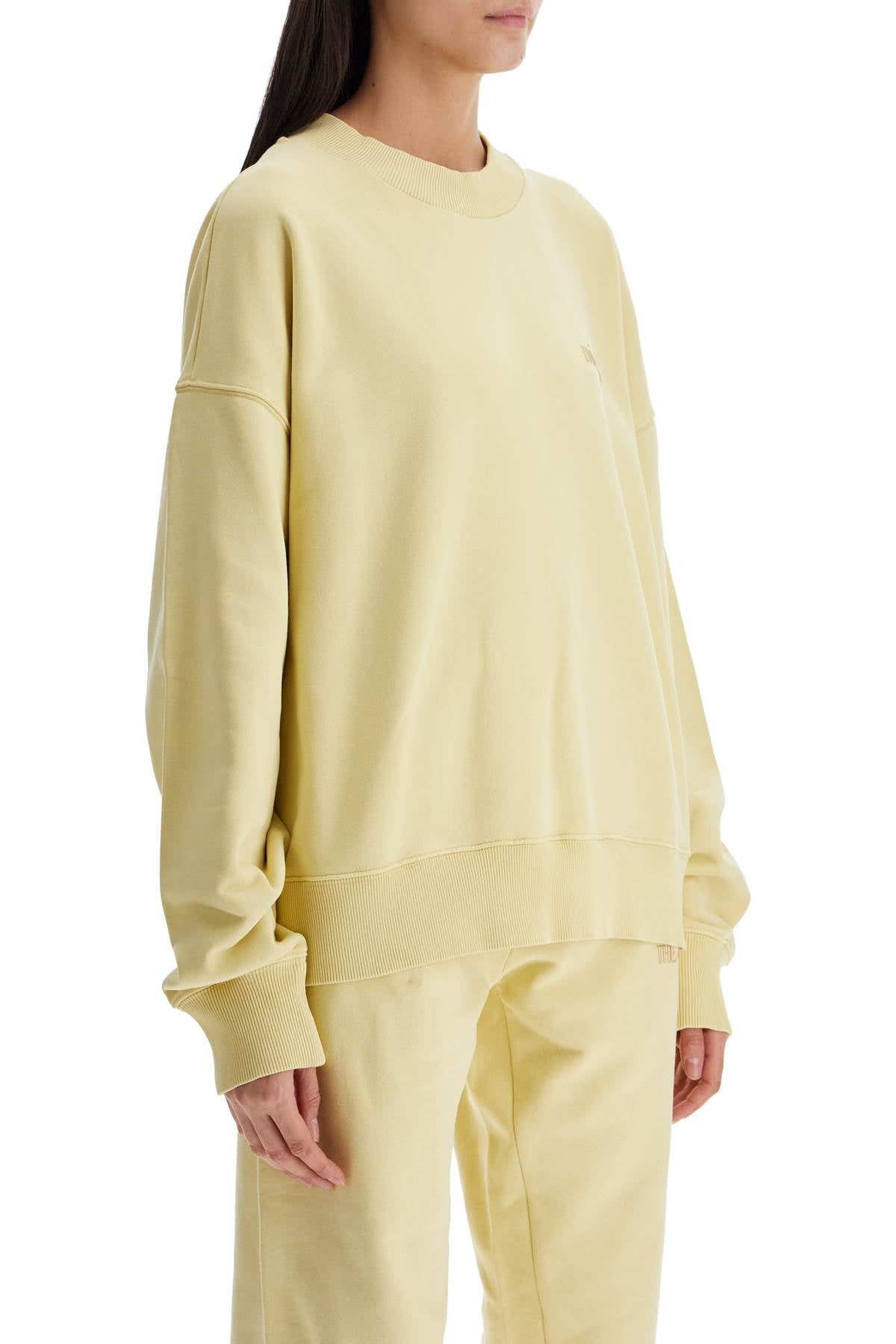 The Attico oversized hoodie fade dusty yellow in cotton image 1