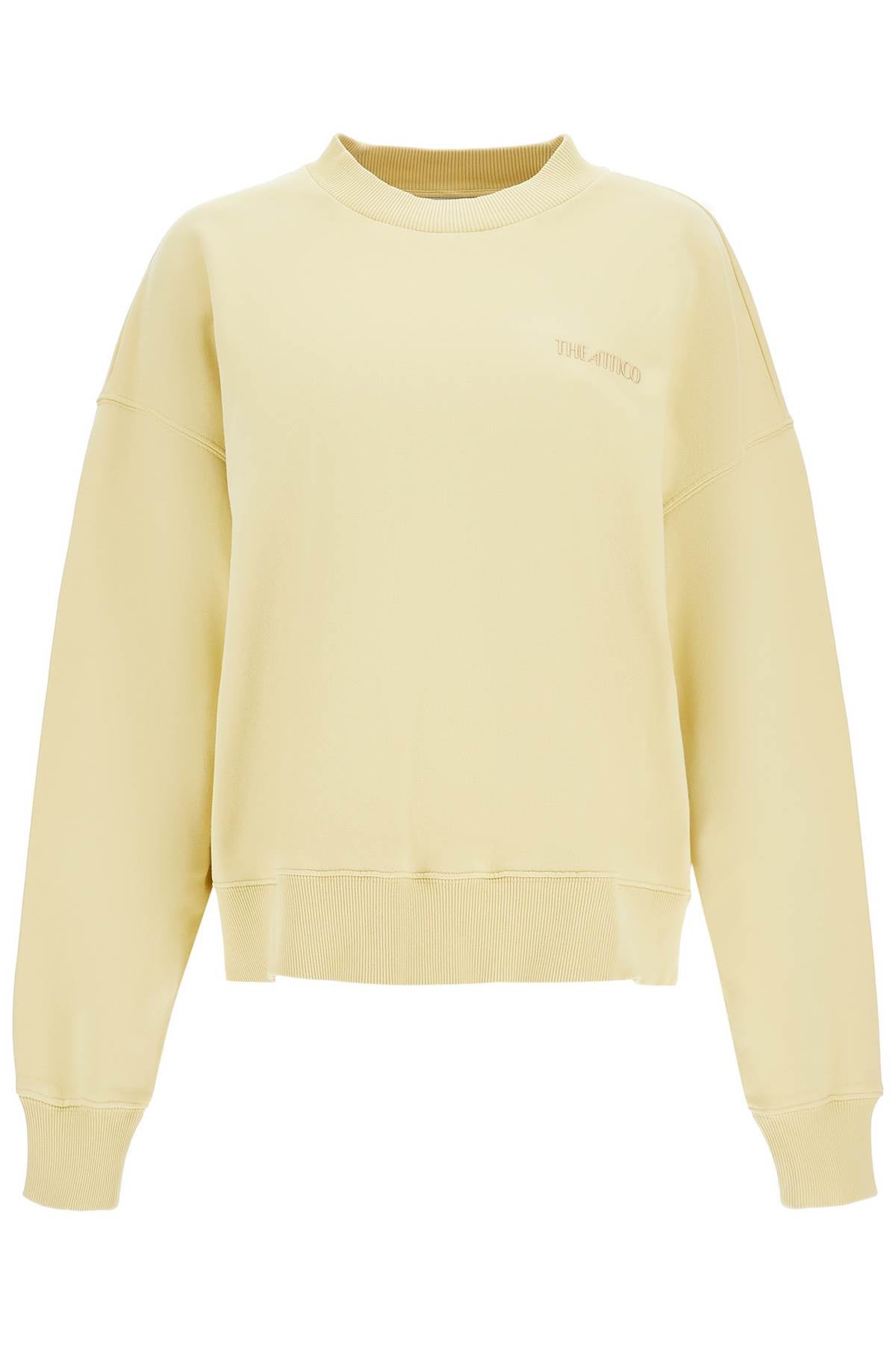 The Attico oversized hoodie fade dusty yellow in cotton image 0