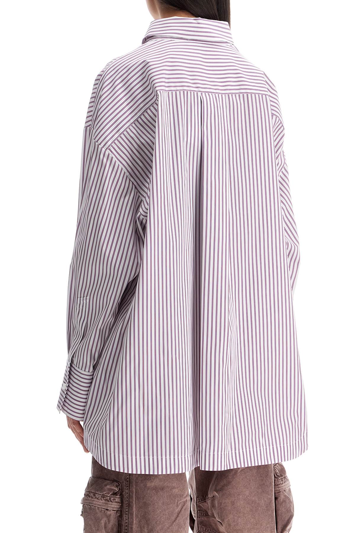 The Attico white and purple striped oversized shirt image 2