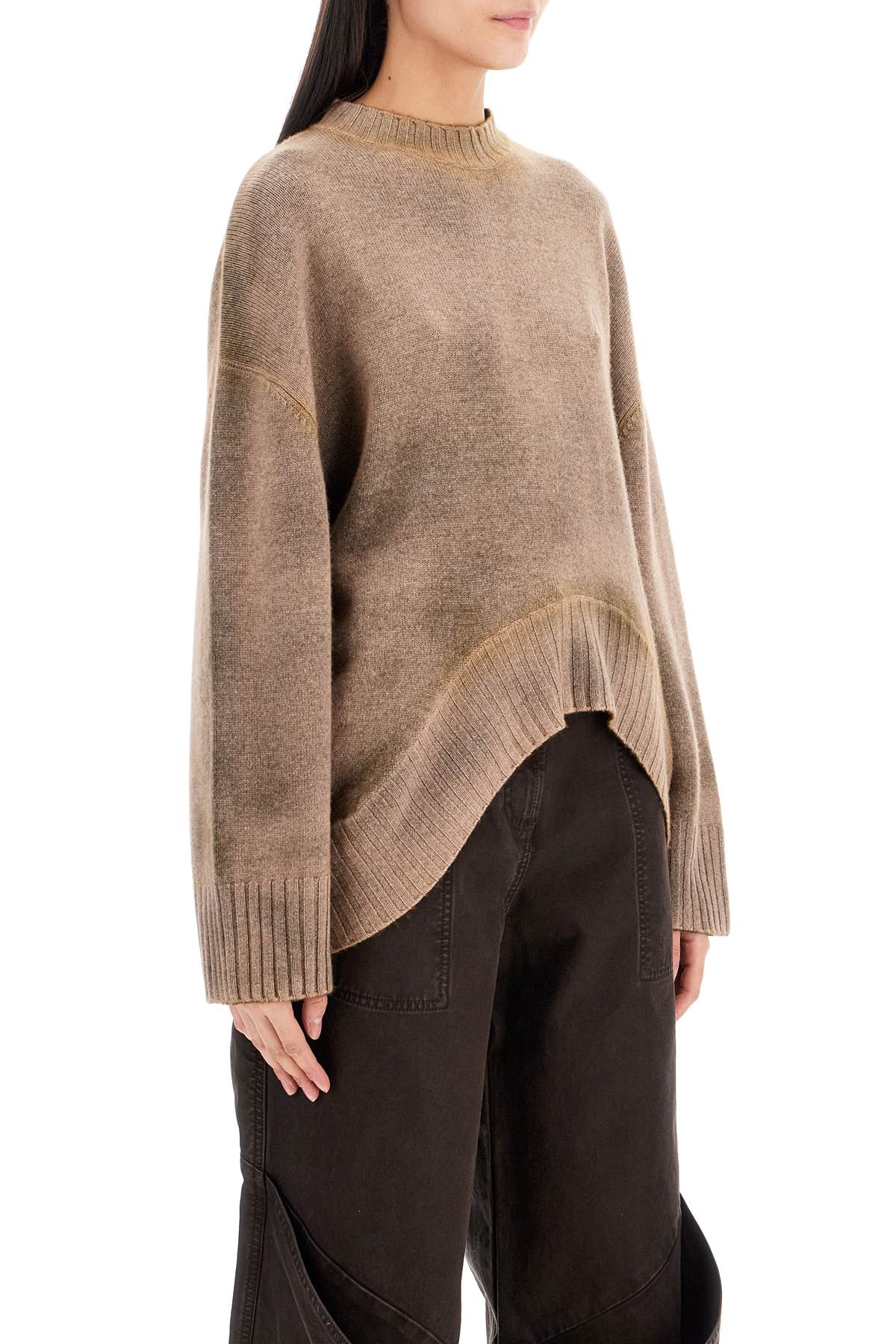 The Attico Asymmetric Wool and Cashmere Pullover image 1