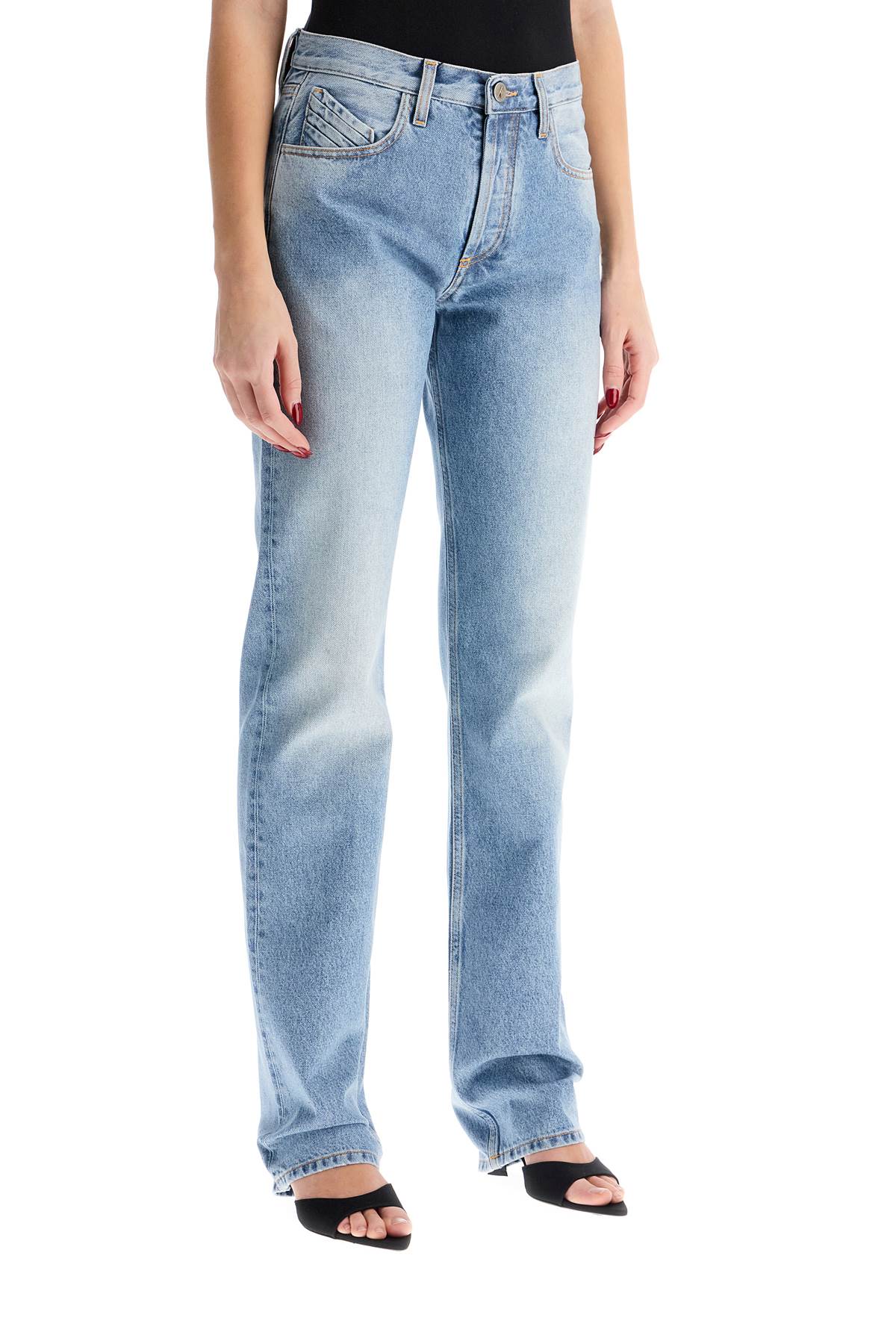 The Attico Coated Boyfriend Jeans - Sky Blue image 1