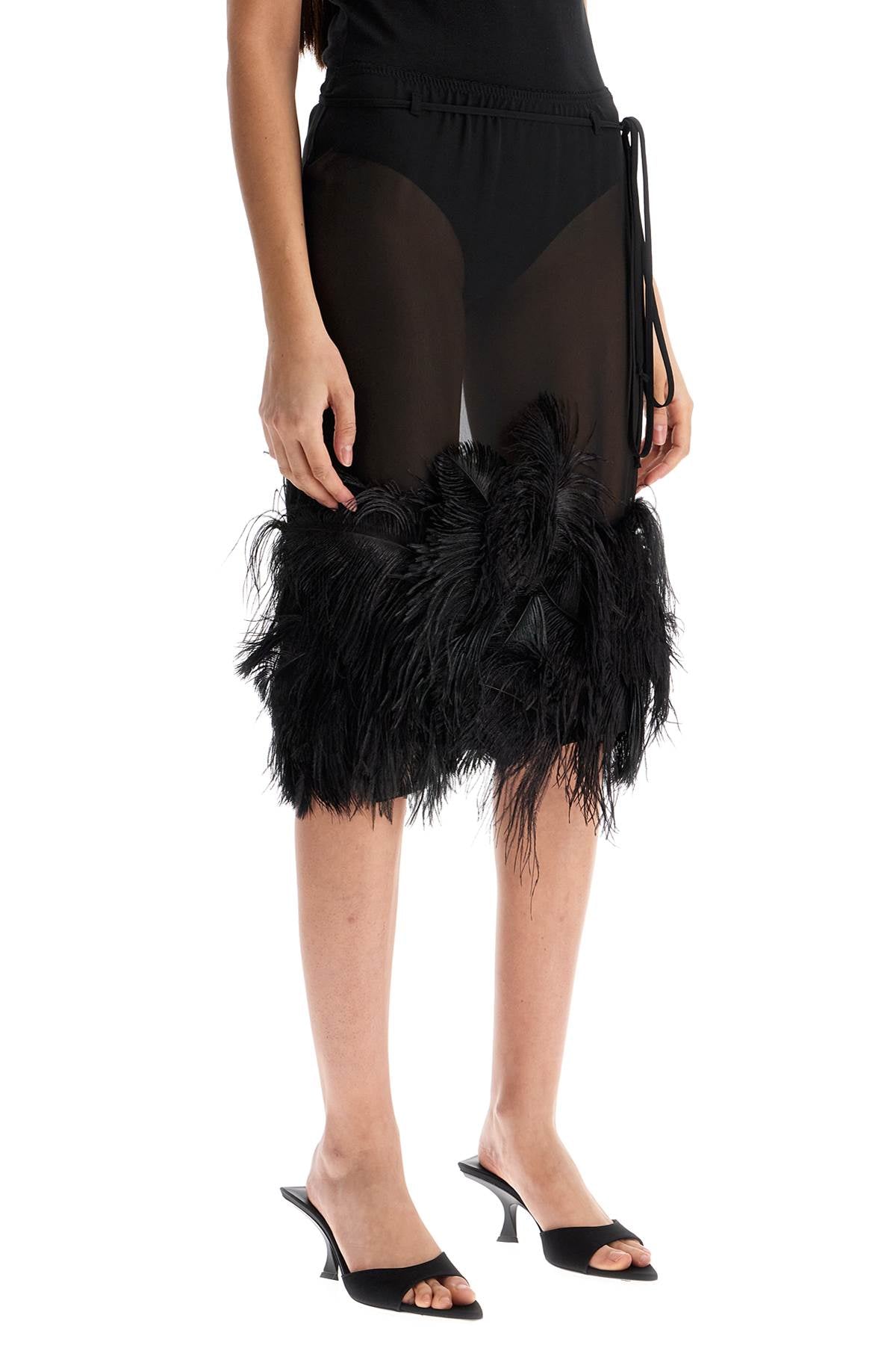 The Attico midi skirt with feathers. image 1