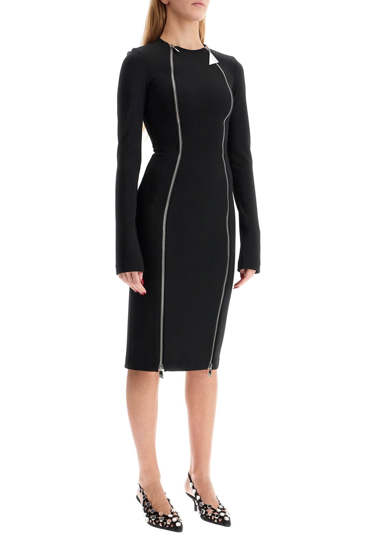 The Attico midi dress with double zipper detail image 1