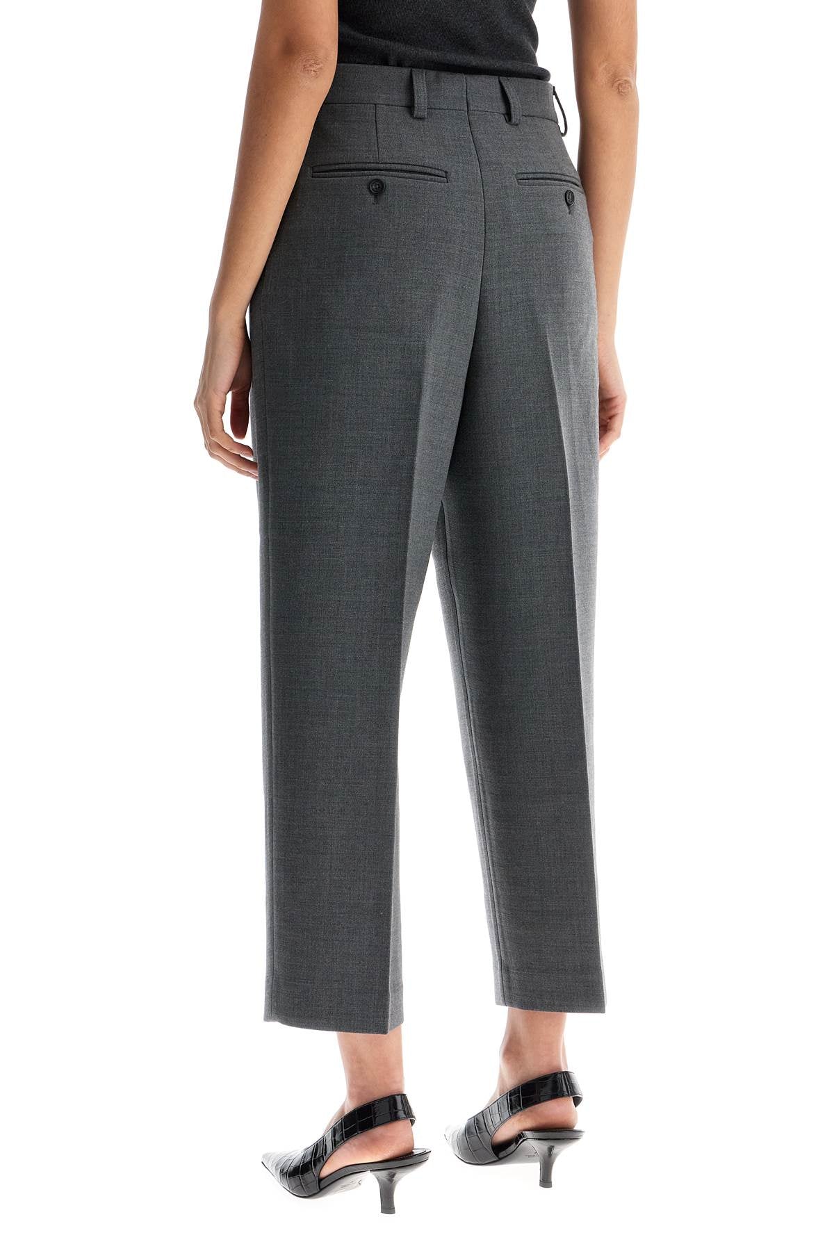 Toteme gray melange recycled fabric pleated trousers image 2