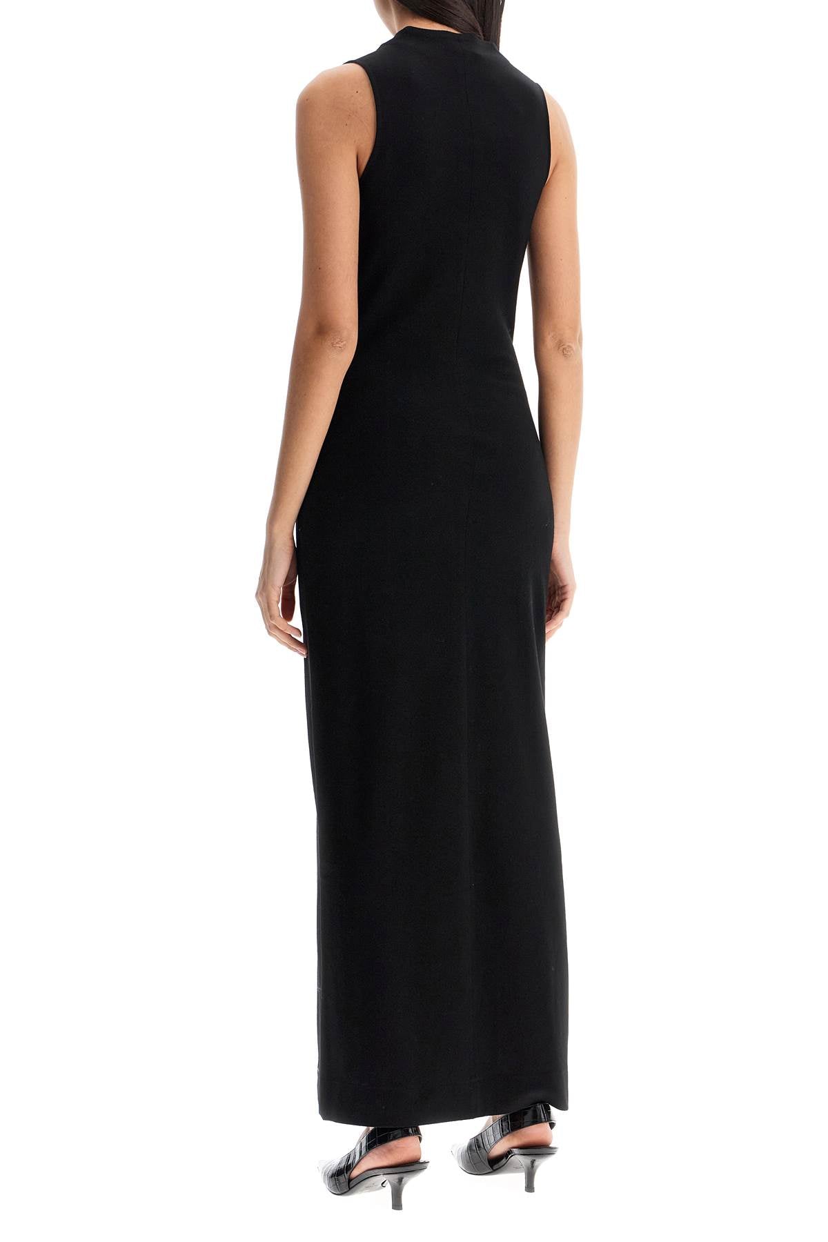 Toteme maxi dress in black wool with cowl neck sleeveless image 2