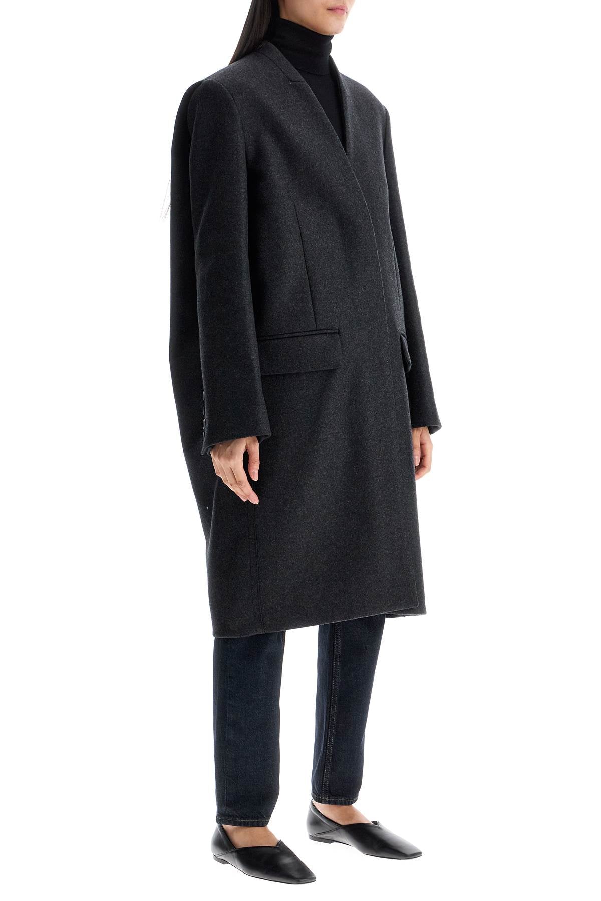 Toteme charcoal melange shawl collar coat image 1