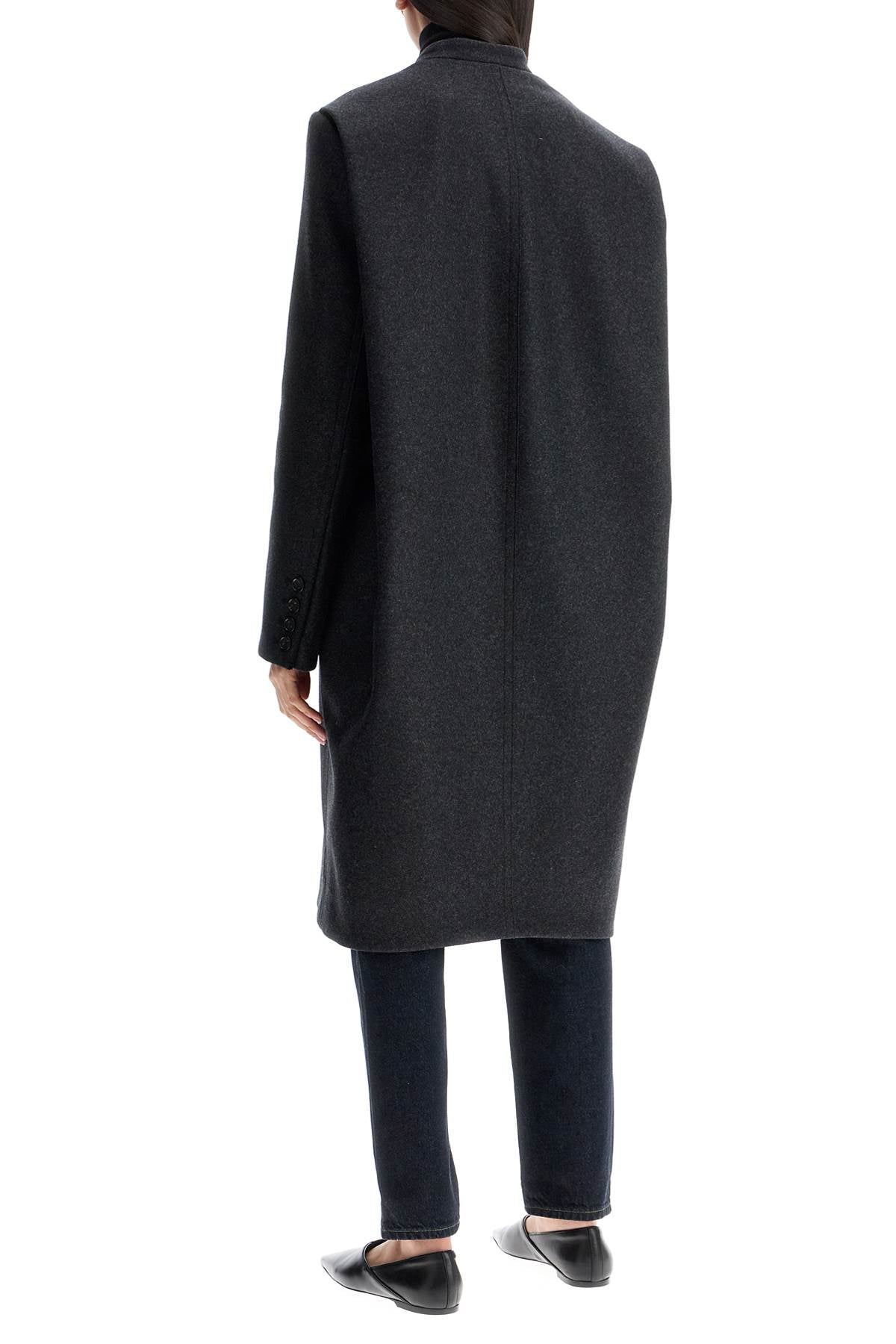 Toteme charcoal melange shawl collar coat image 2