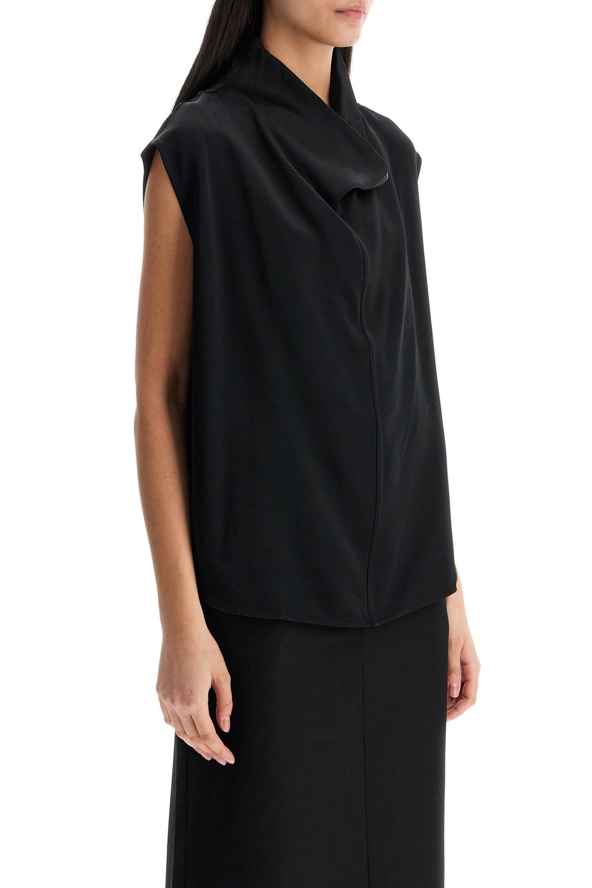 Toteme sleeveless black funnel neck top image 1