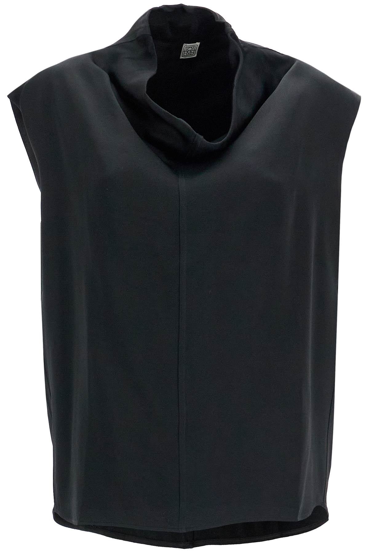 Toteme sleeveless black funnel neck top image 0