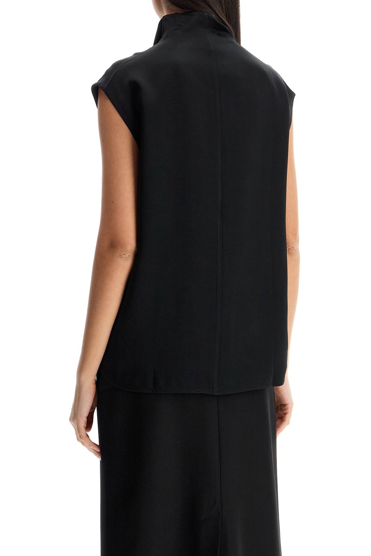 Toteme sleeveless black funnel neck top image 2