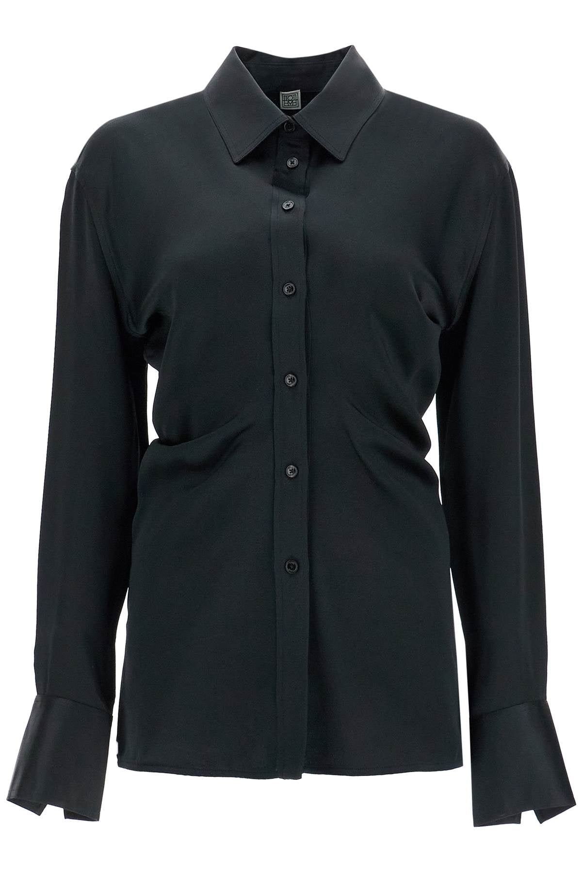 Toteme black loose-fit long sleeve shirt image 0