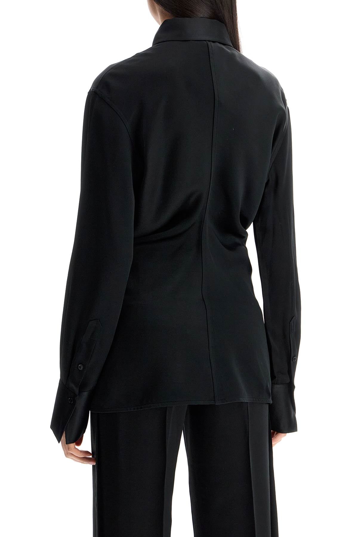 Toteme black loose-fit long sleeve shirt image 2